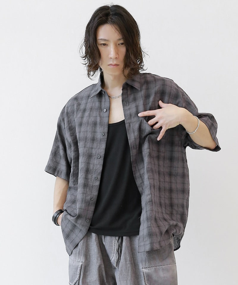 【BAON】[unisex] Heibu Seersucker Over Check Shirt 25SB2003F-1.jpg?v=1747861472&