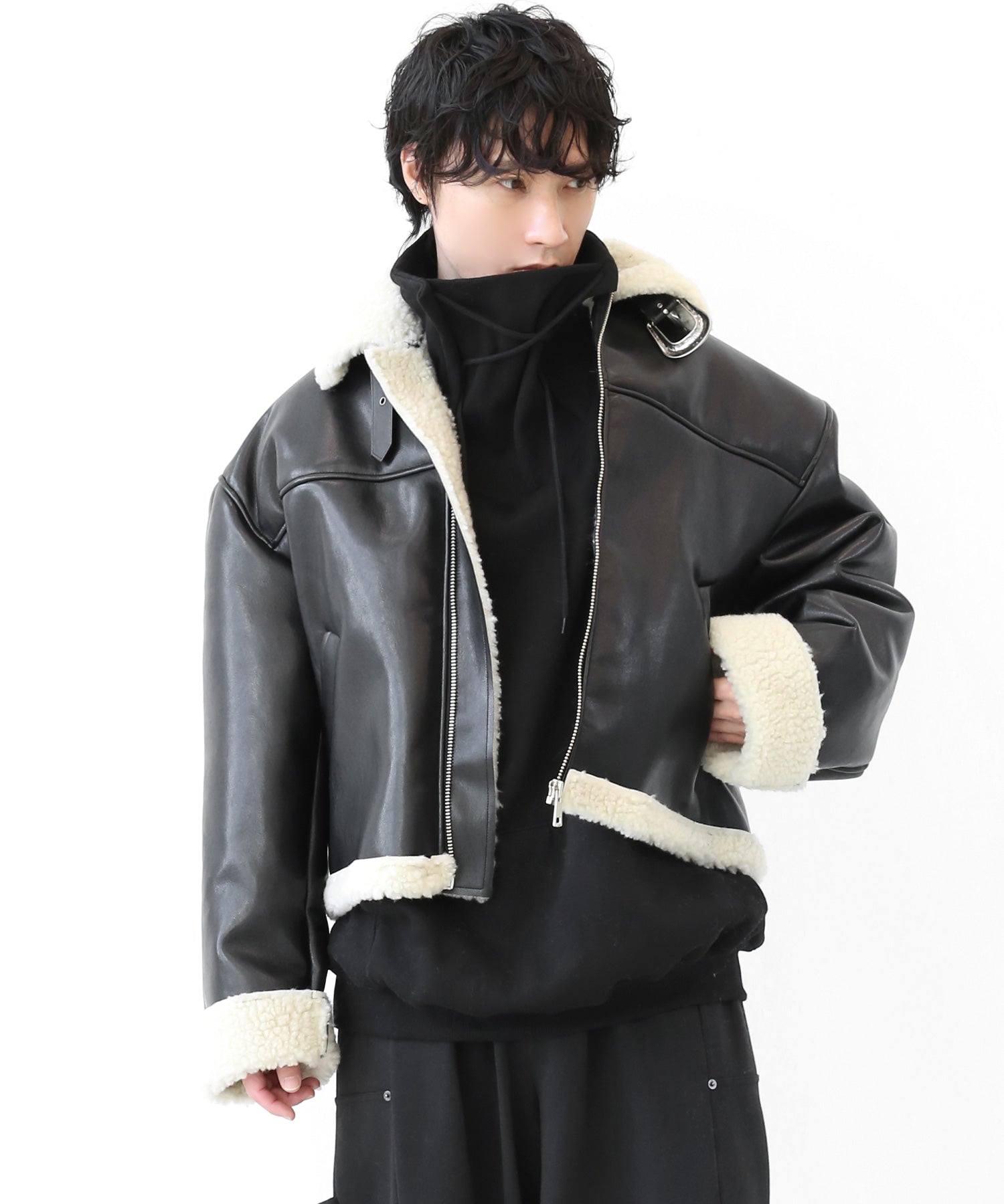 Faux Leather Shearling Jacket