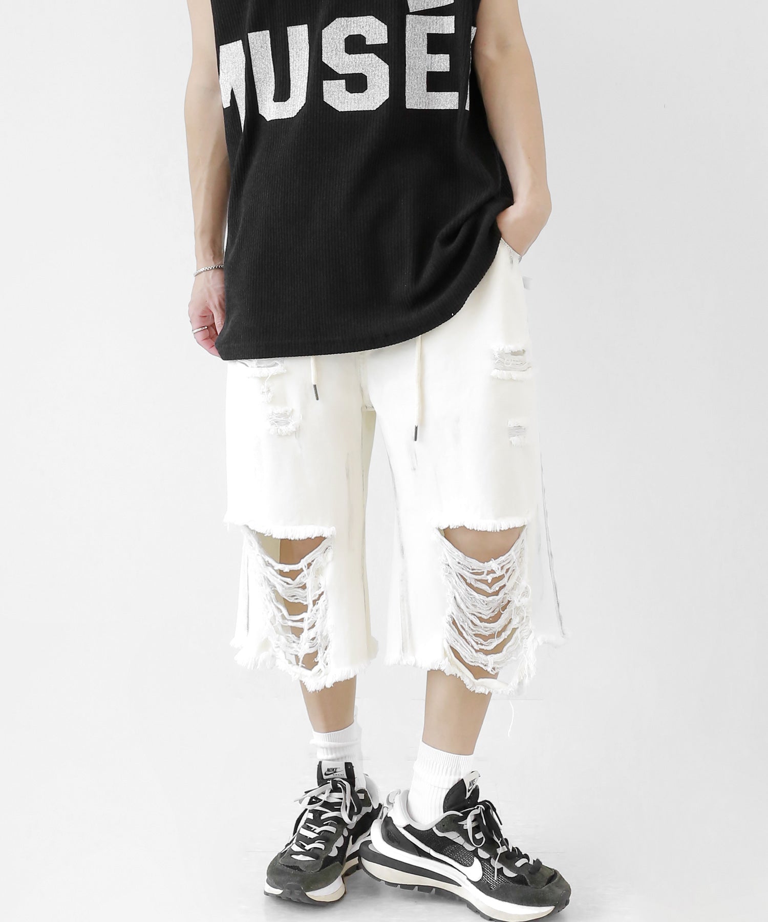 Grunge Paint Denim Shorts
