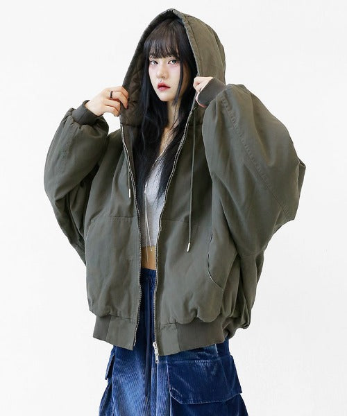 Damaged-Detail Padded Parka