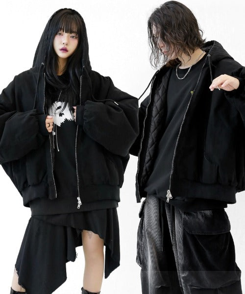 Damaged-Detail Padded Parka