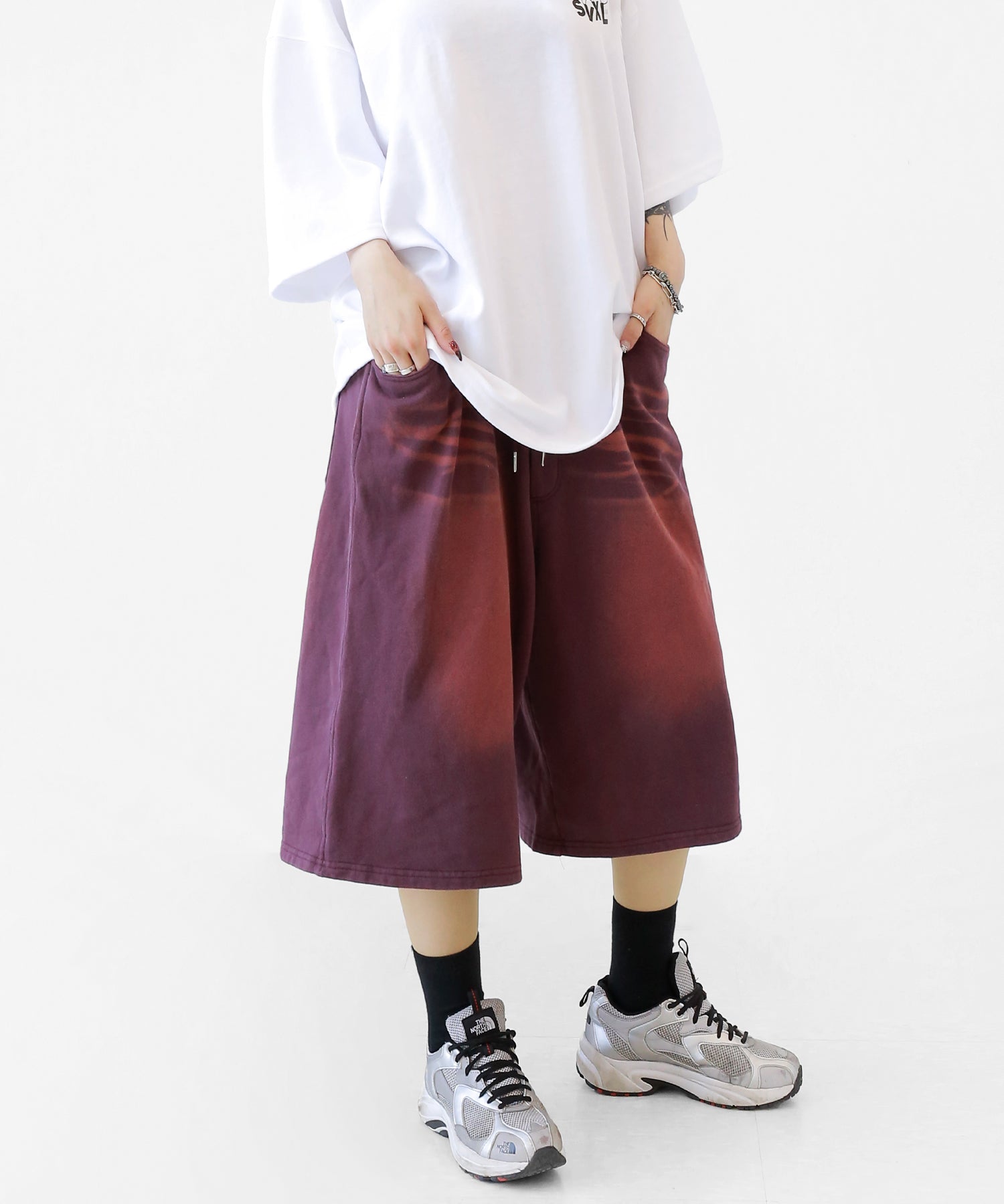 Washed Hammer Loop Bermuda Shorts