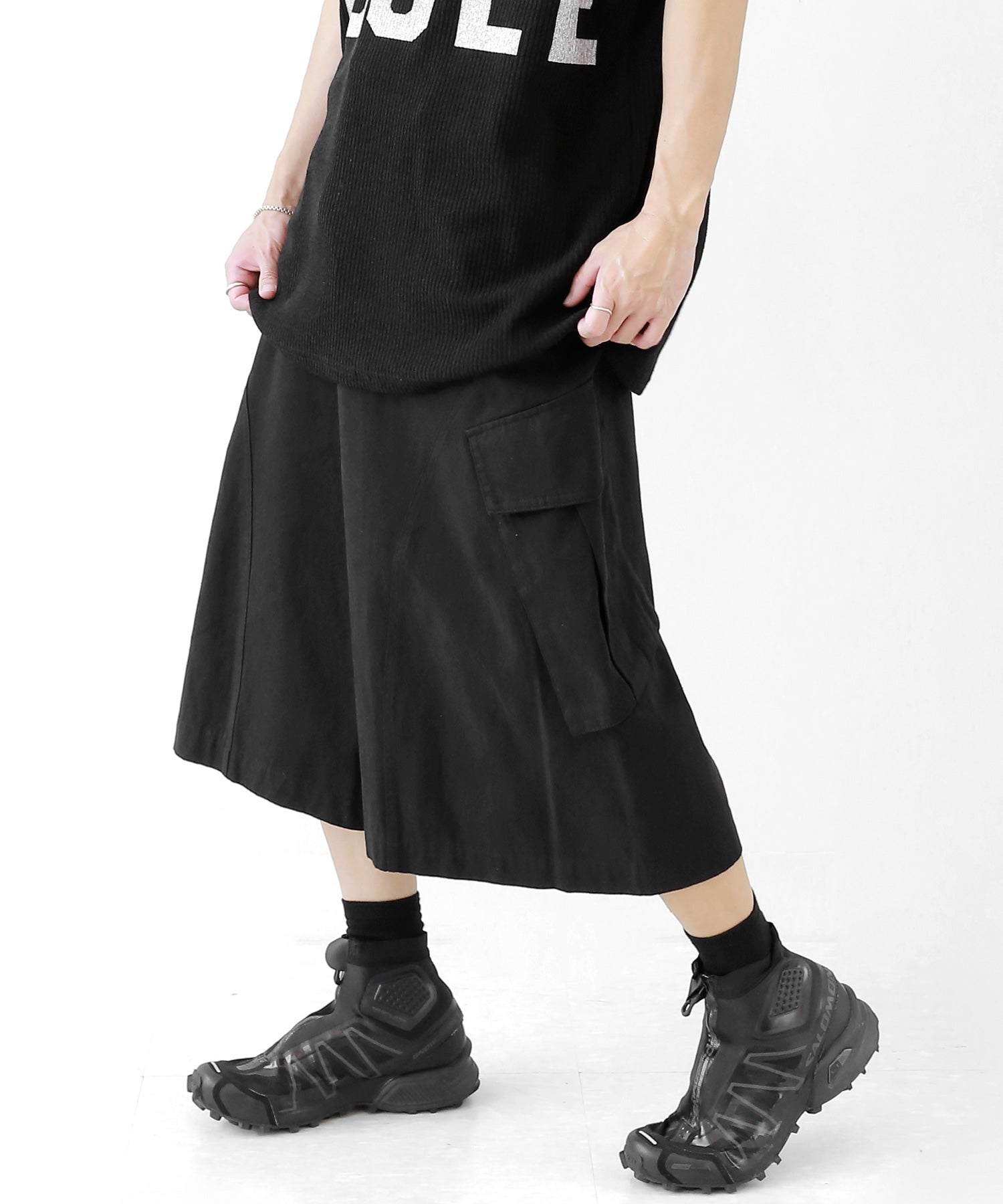 Balloon Silhouette Wide Bermuda Shorts