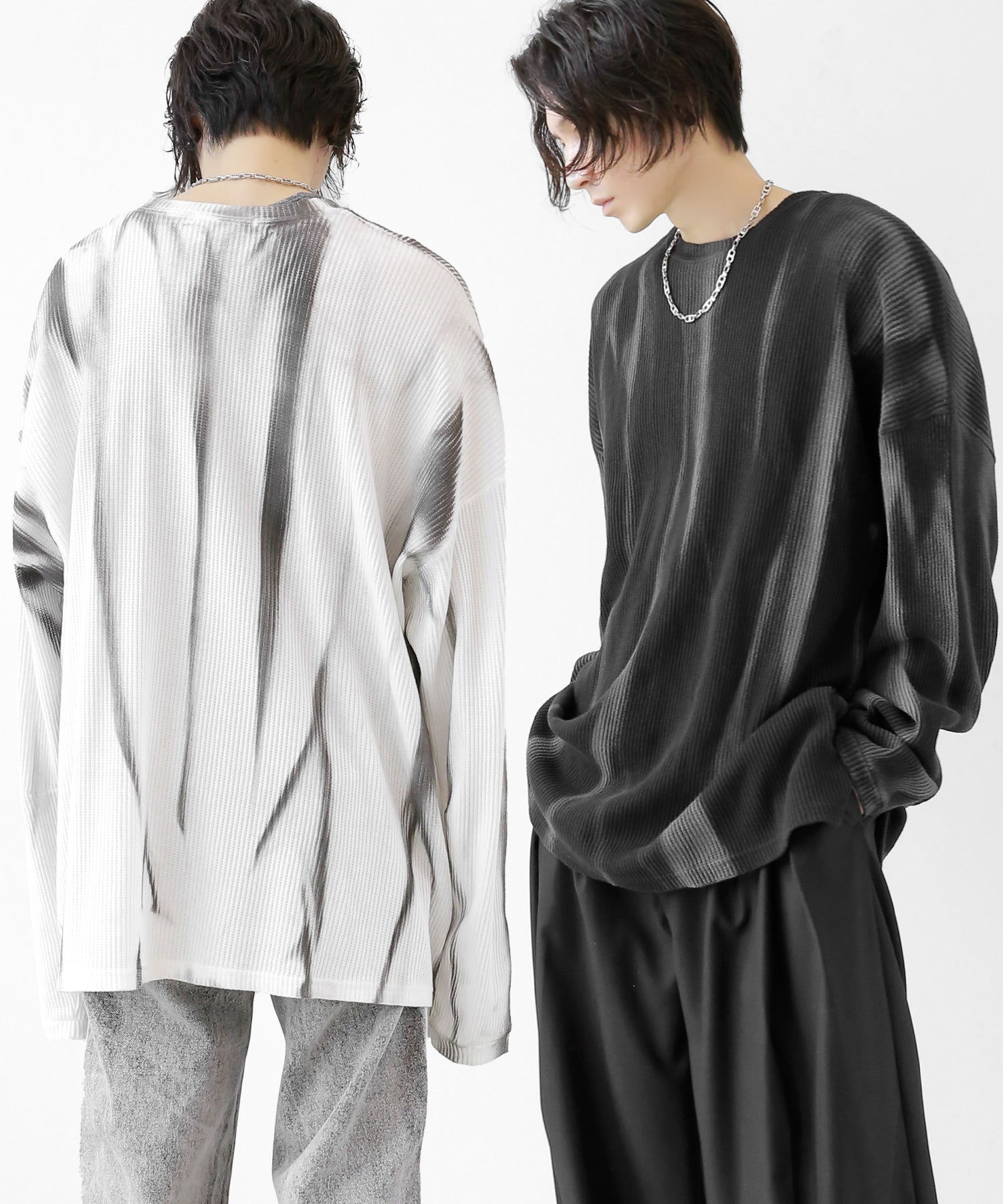 Waffle Monochrome Spray Paint Long Sleeve Tee