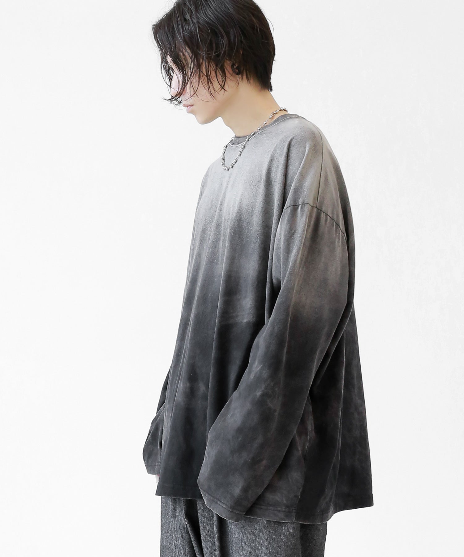 Gradient Wash Oversized Long Sleeve Tee