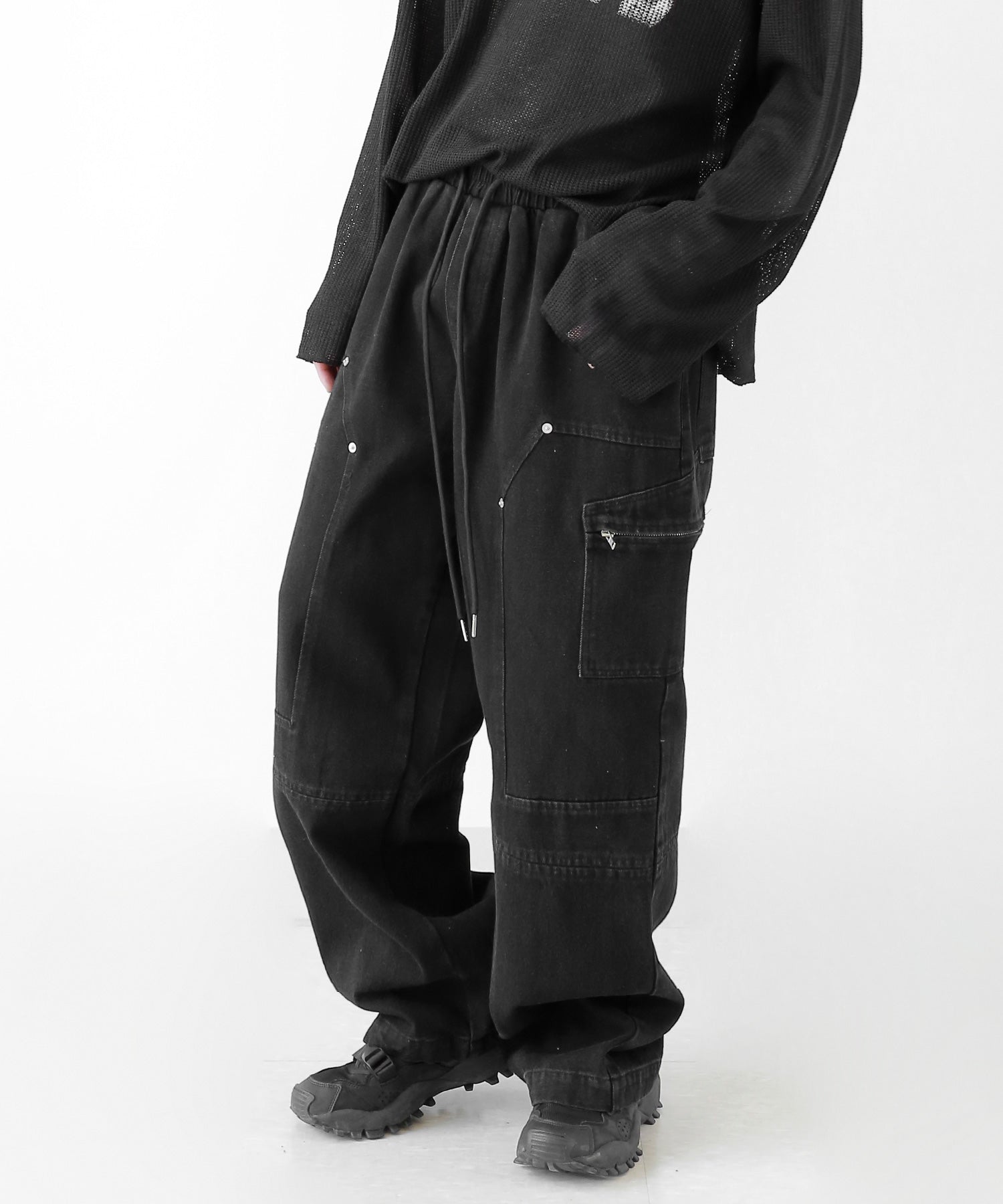 minsobi Side zip pocket cargo pants