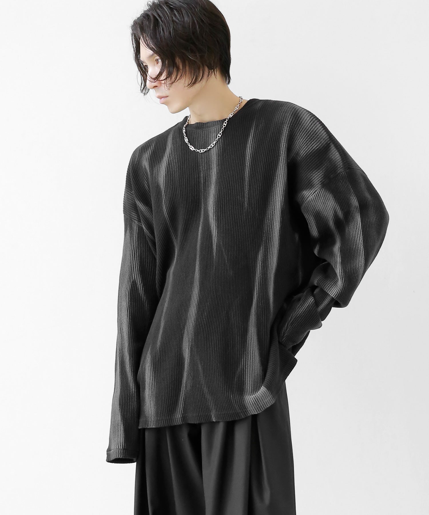 Waffle Monochrome Spray Paint Long Sleeve Tee