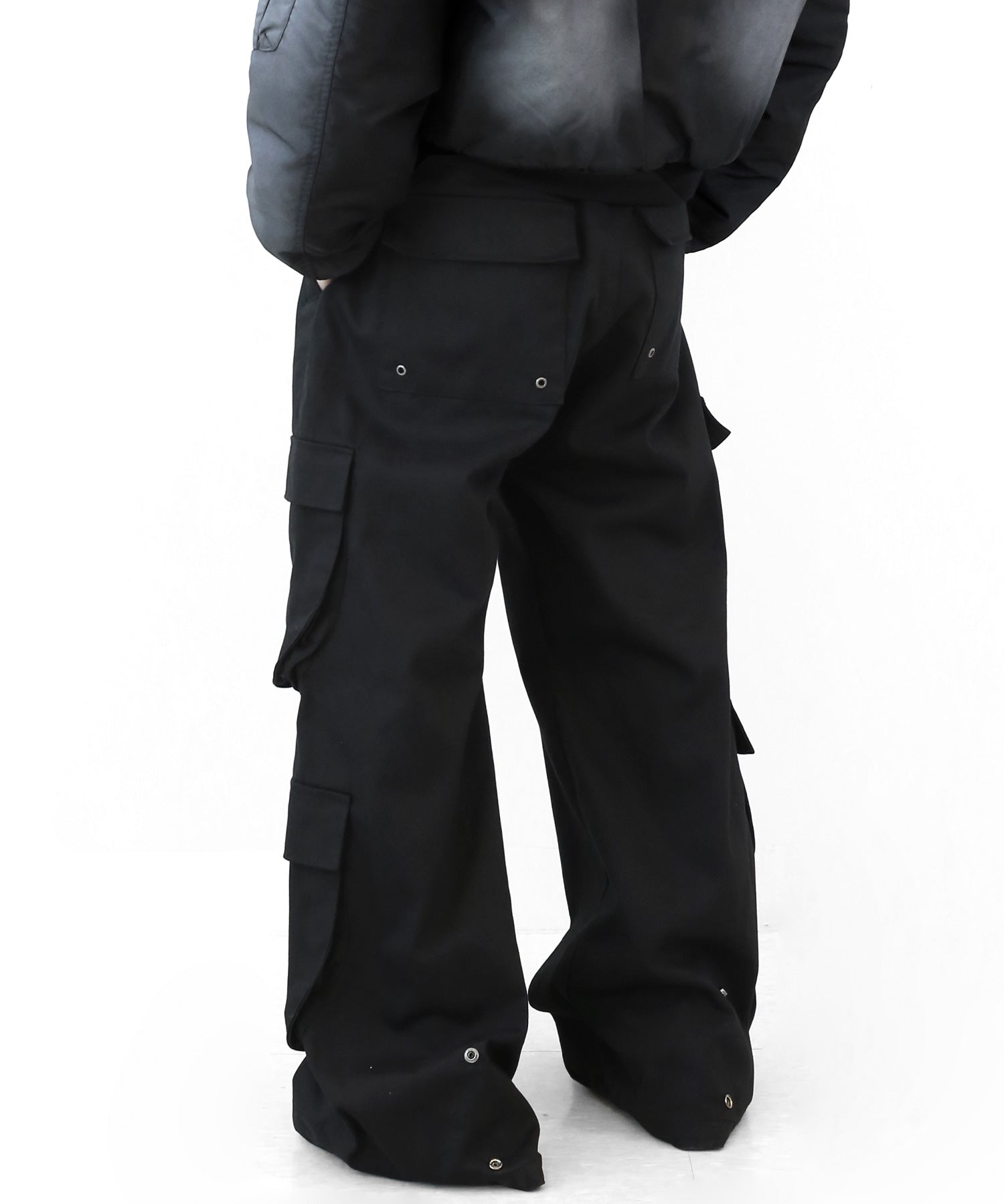 Hem-Snap Adjustable Big Cargo Wide Pants