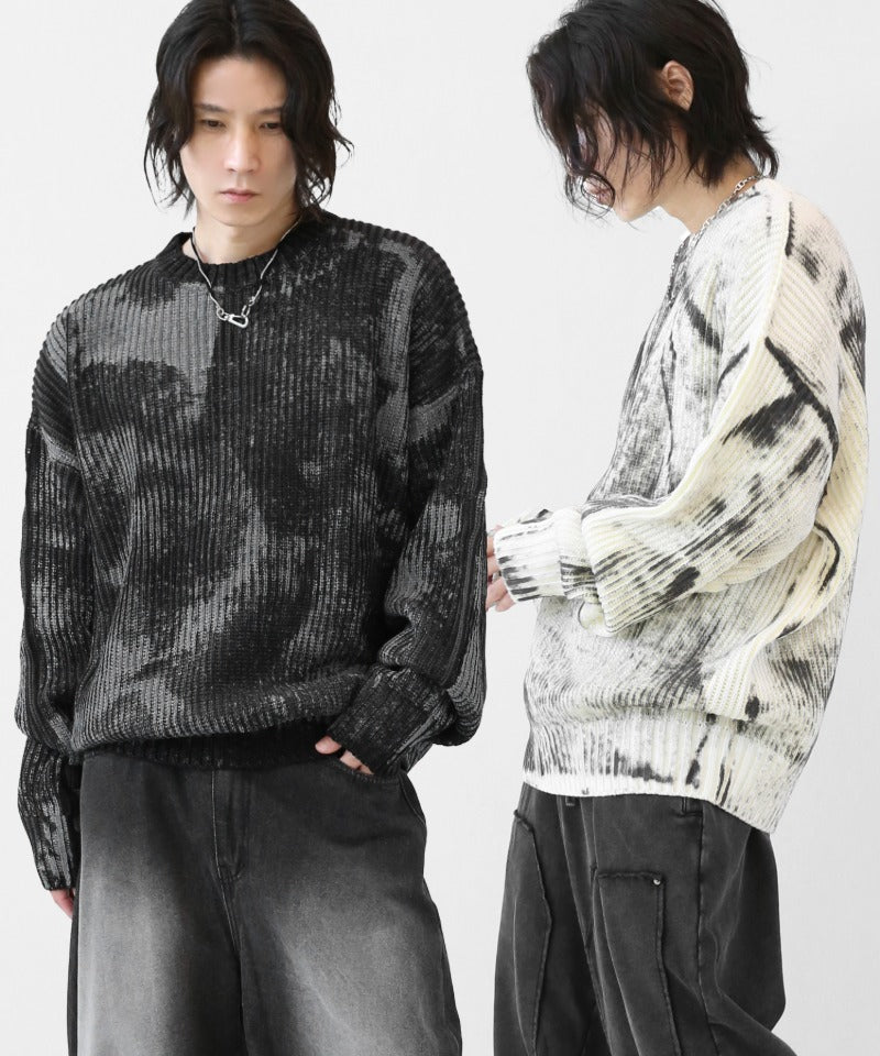 Dirty-Touch Grunge Rib Knit Top