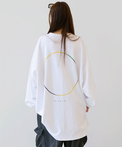 Gradient Big Circle Oversized Long Sleeve T-Shirt