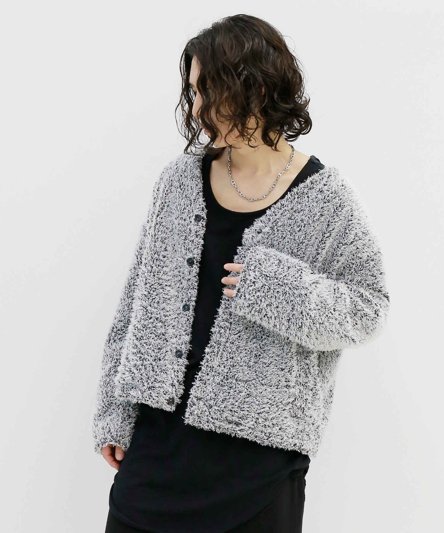 Mohair-Like Knit Cardigan