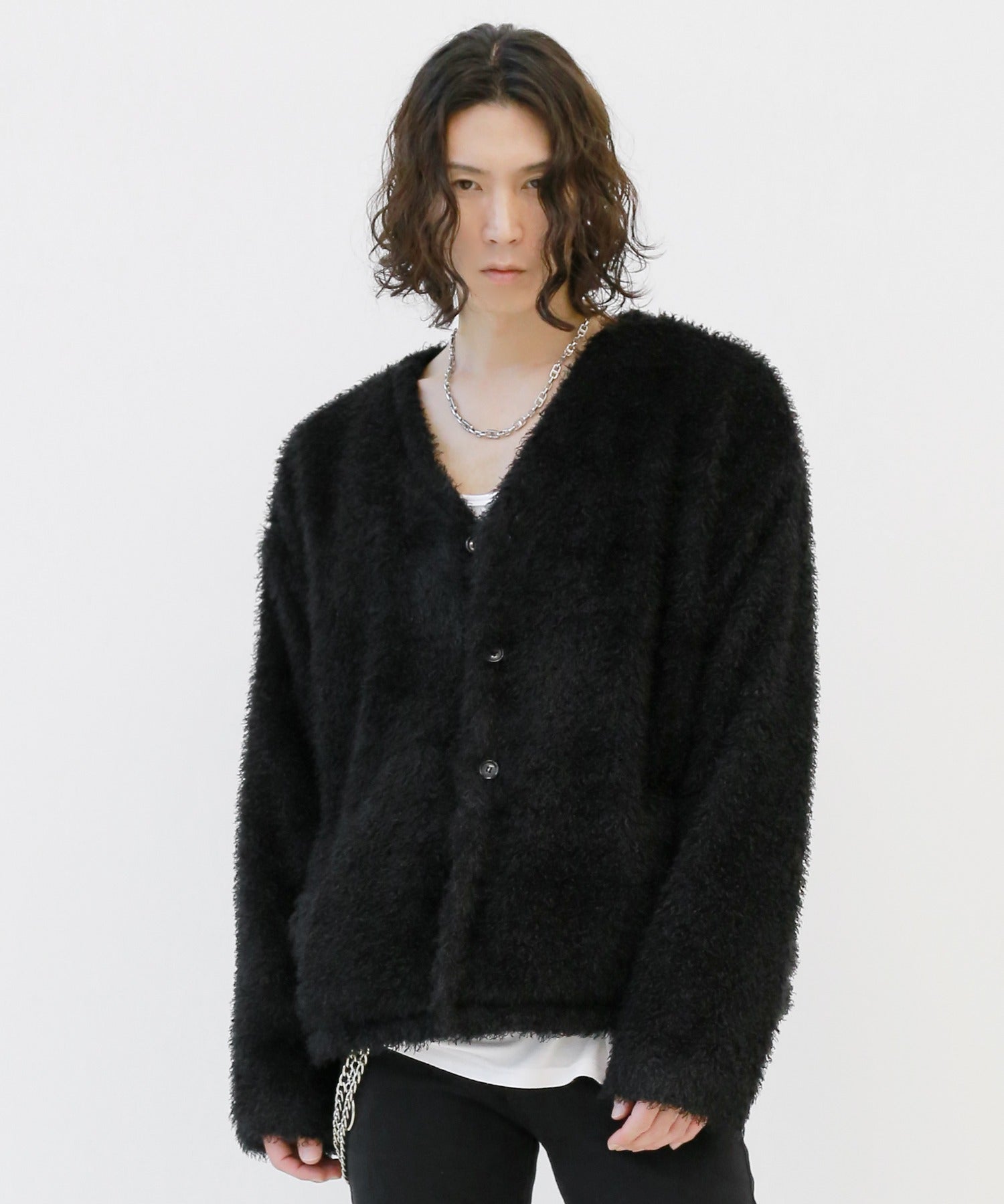 Mohair-Like Knit Cardigan