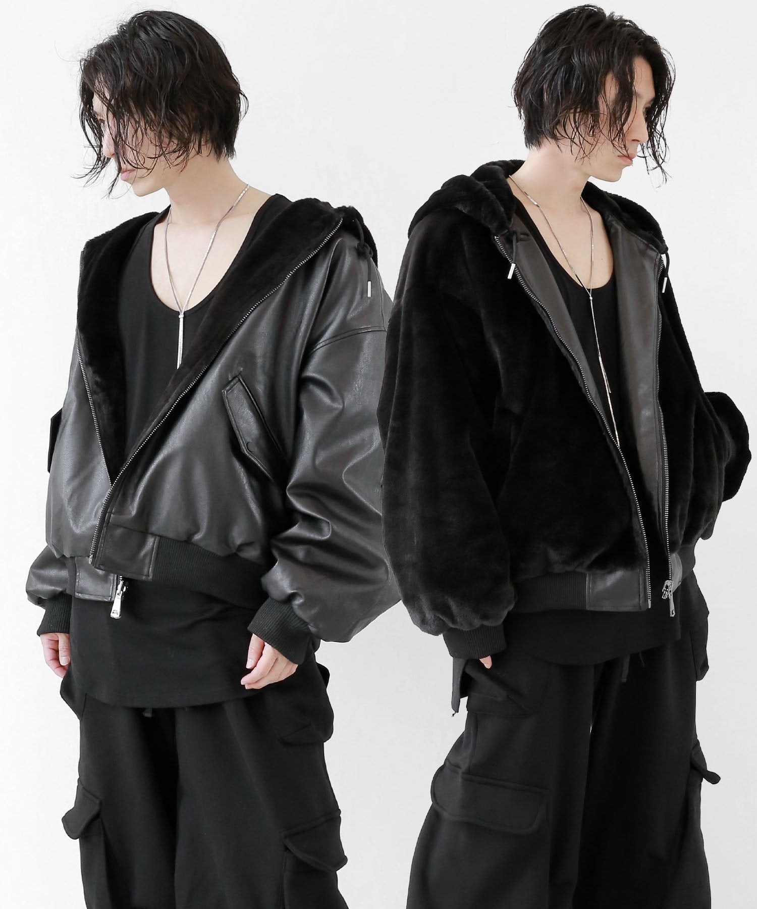 Reversible Eco-Leather & Faux-Fur Jacket