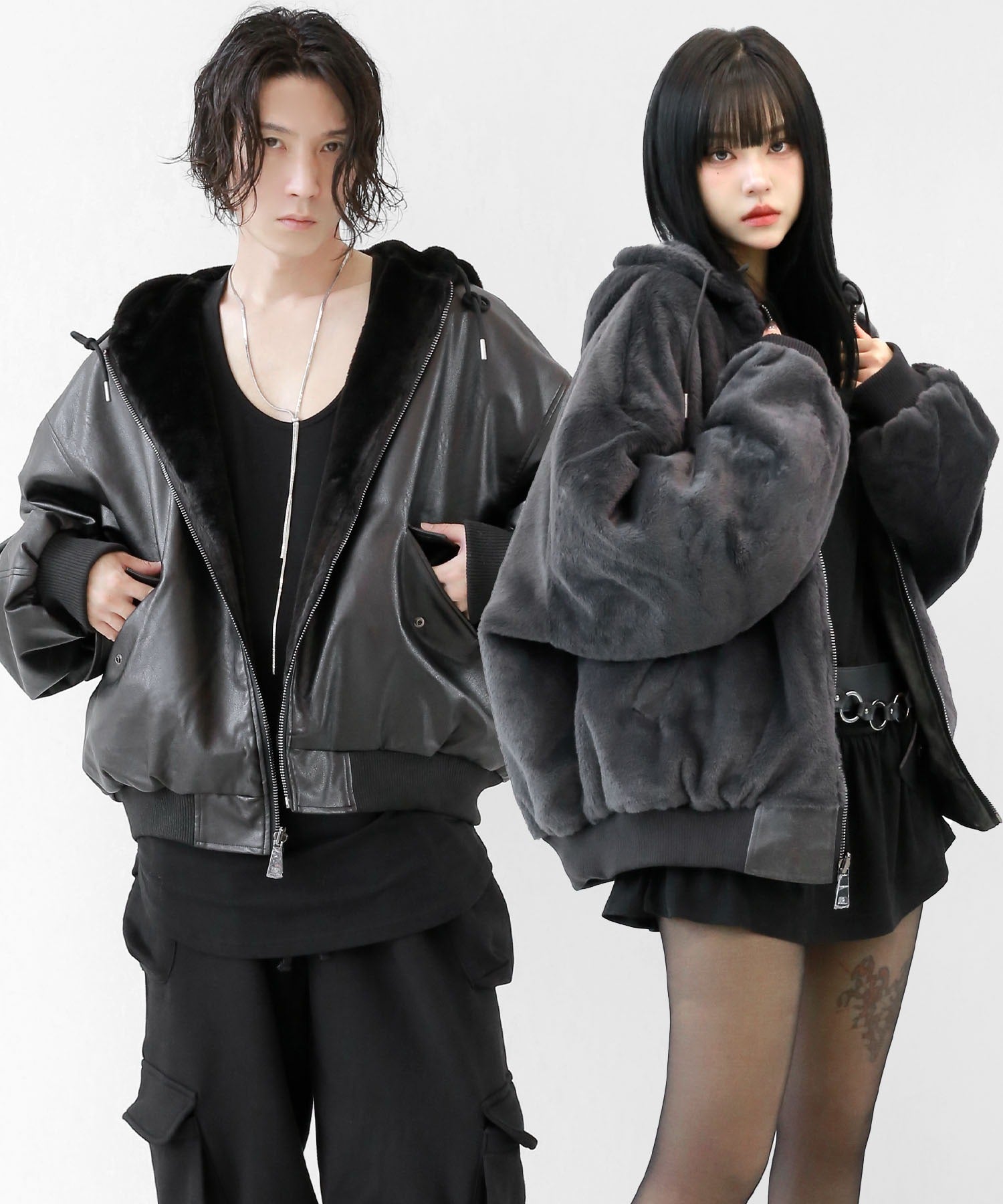 Reversible Eco-Leather & Faux-Fur Jacket