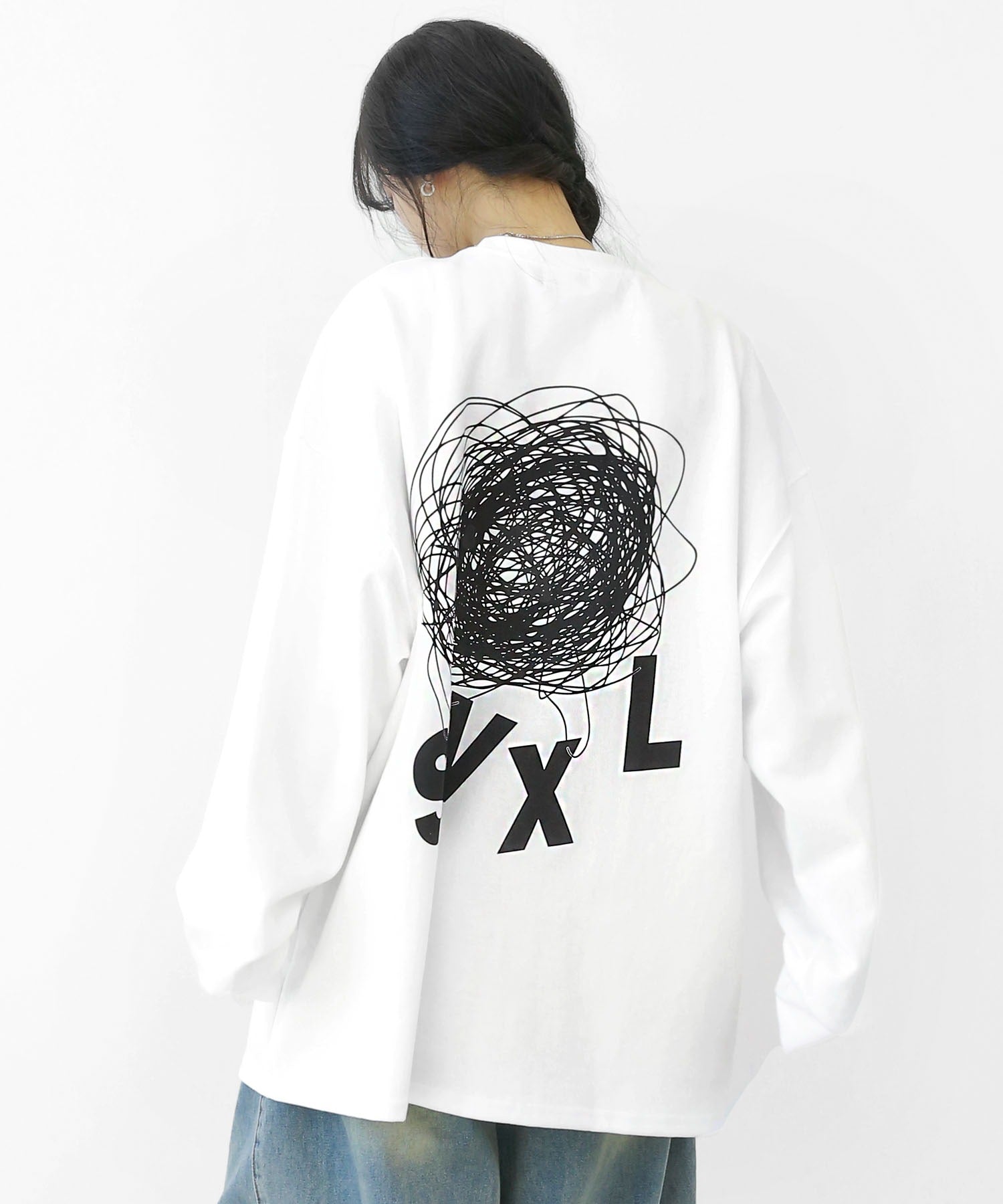 Back print long sleeve top unisex