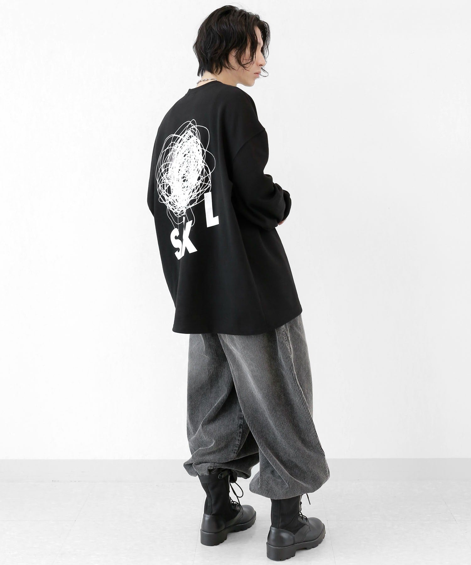 Back print long sleeve top unisex