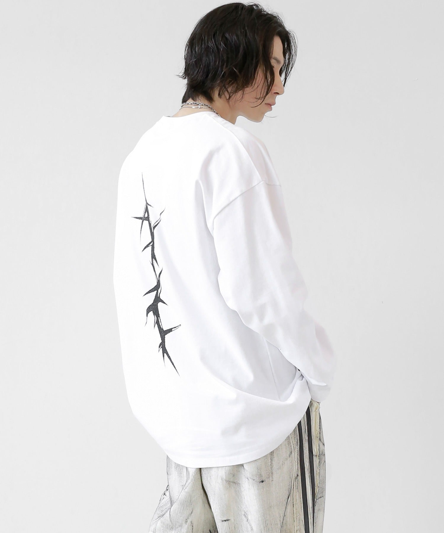 Thorn print long sleeve T-shirt