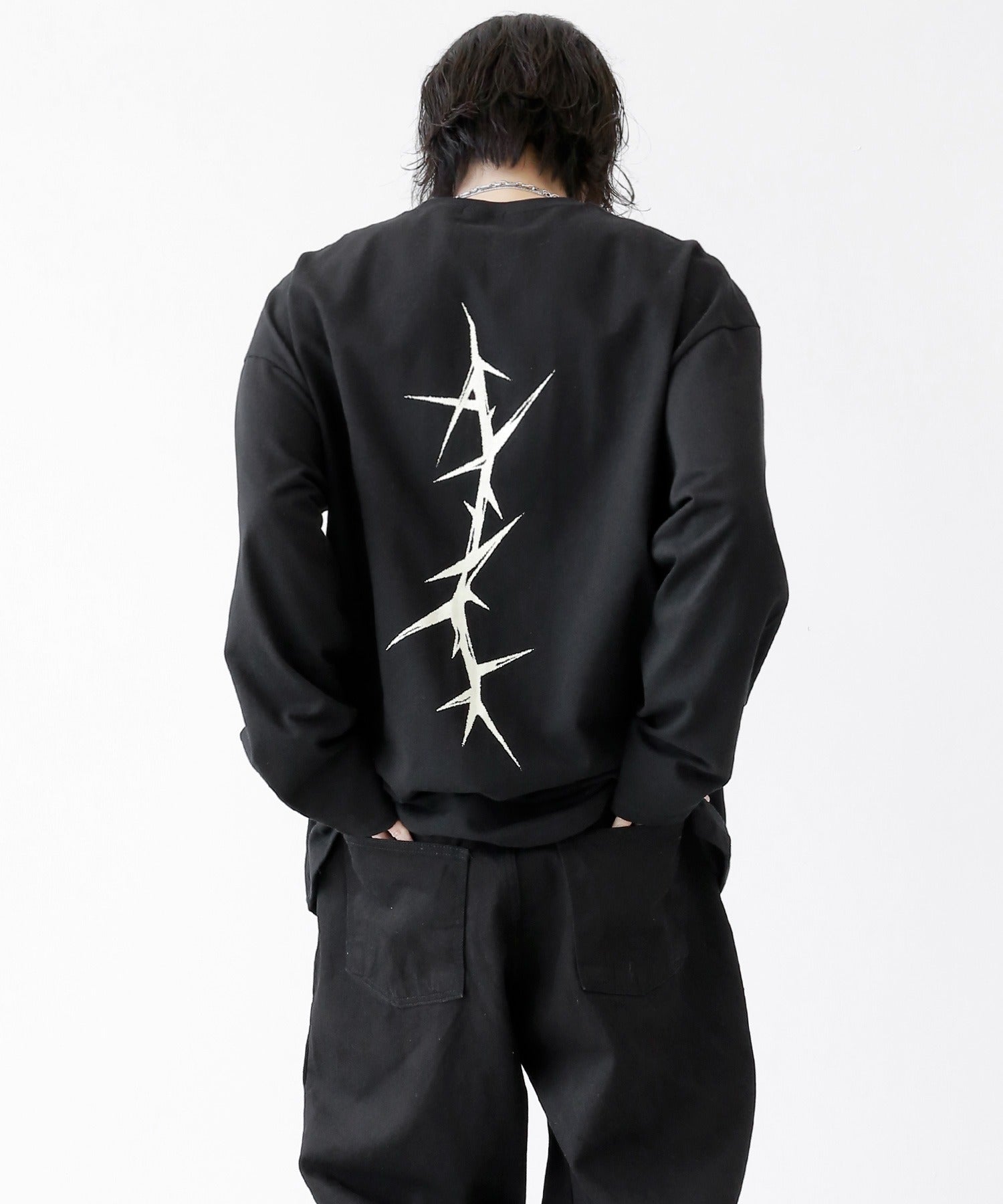 Thorn print long sleeve T-shirt