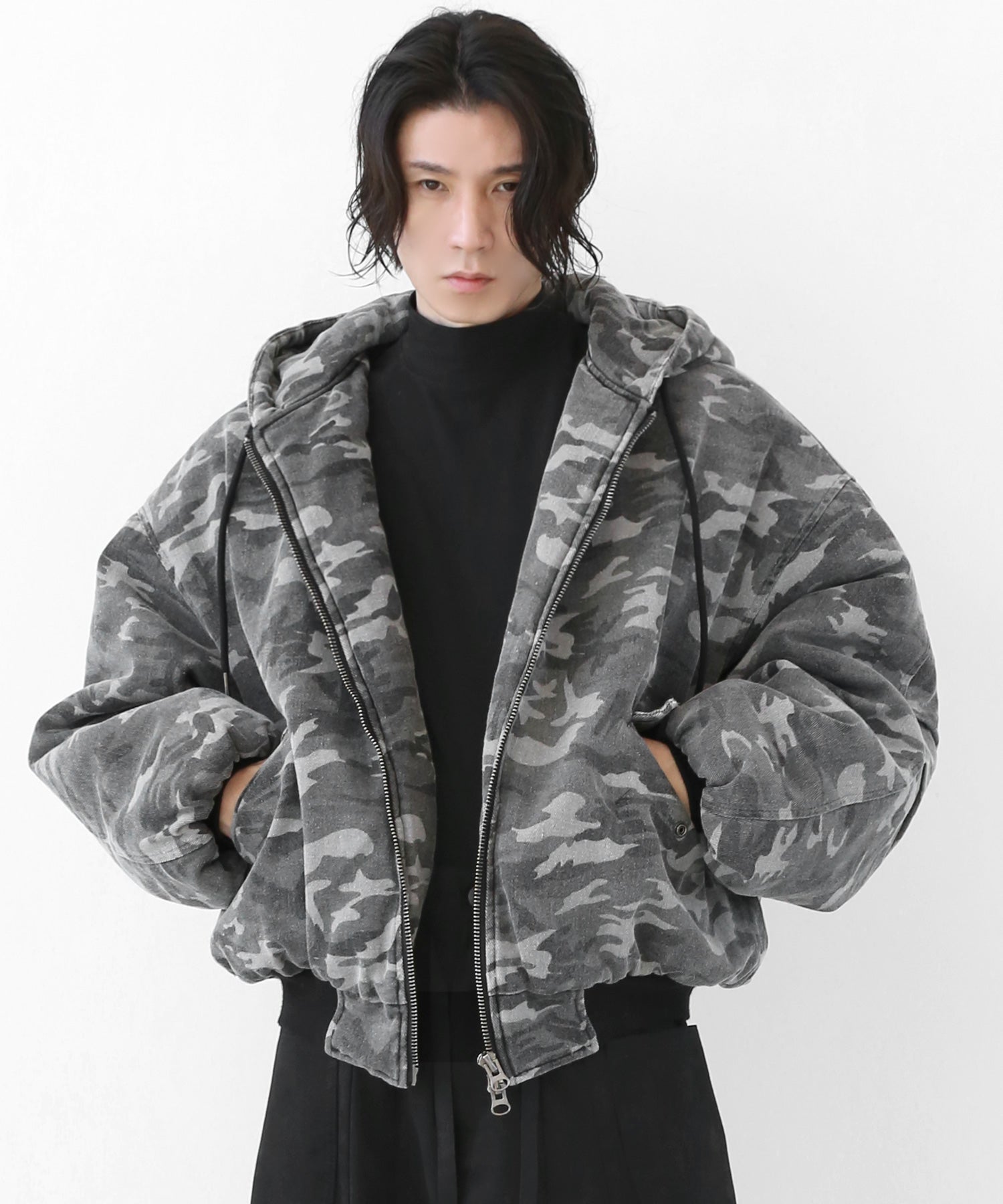 Camouflage Balloon Hood Jacket