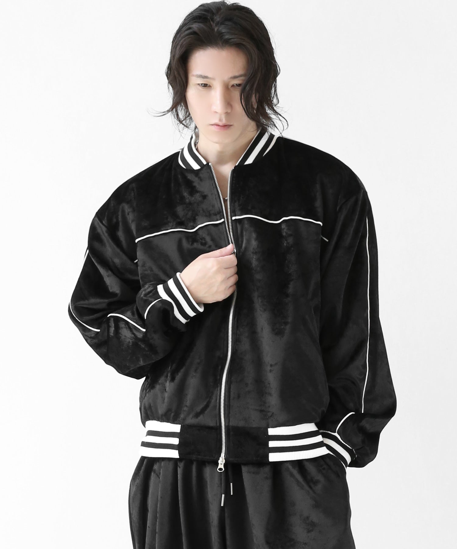 Velour Double-Zip Track Jacket