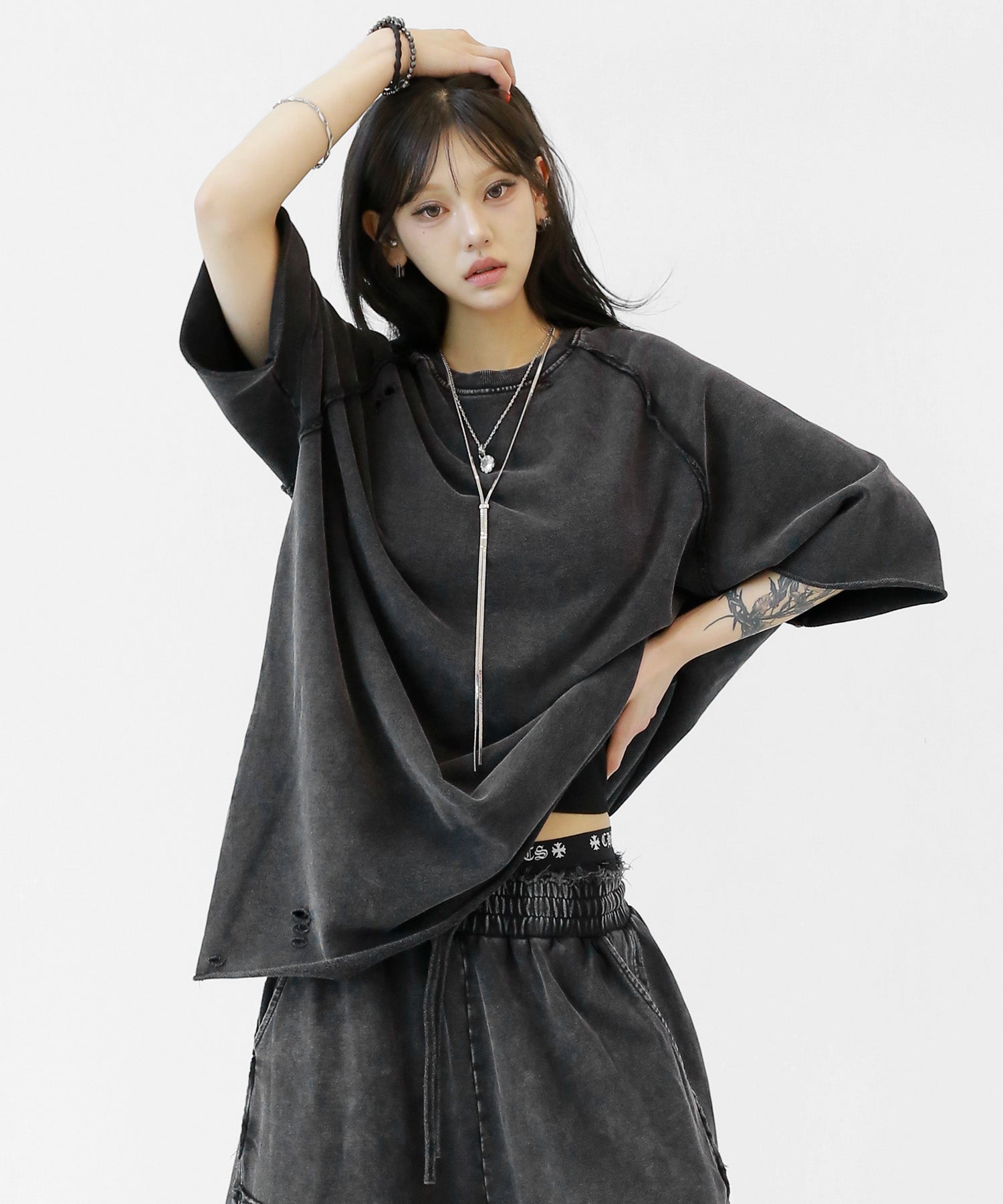 Vintage pigment raglan top