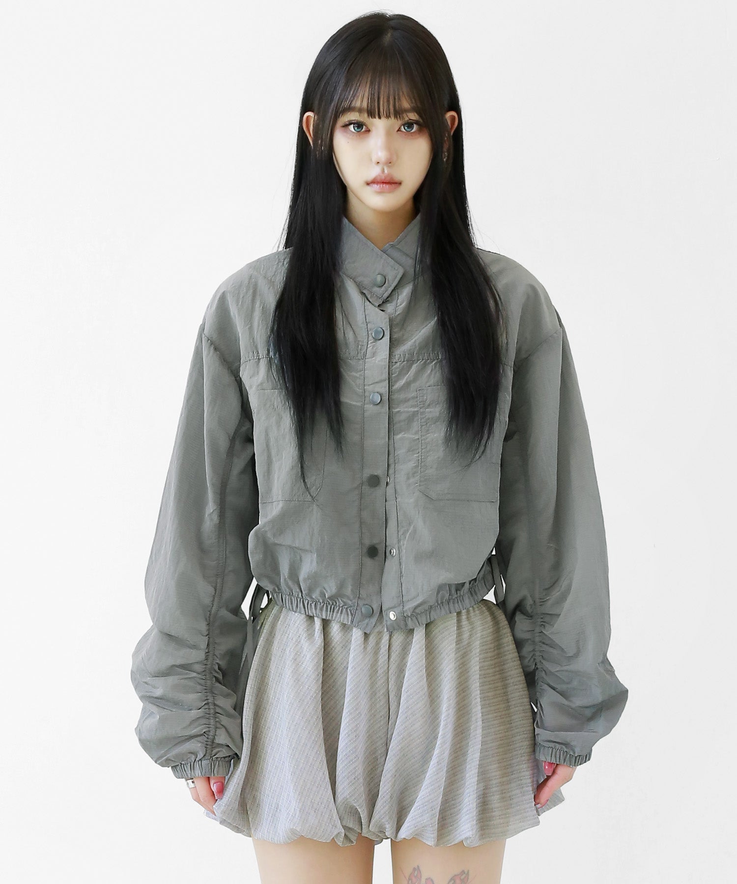 Sheer Nylon Cropped Jacket