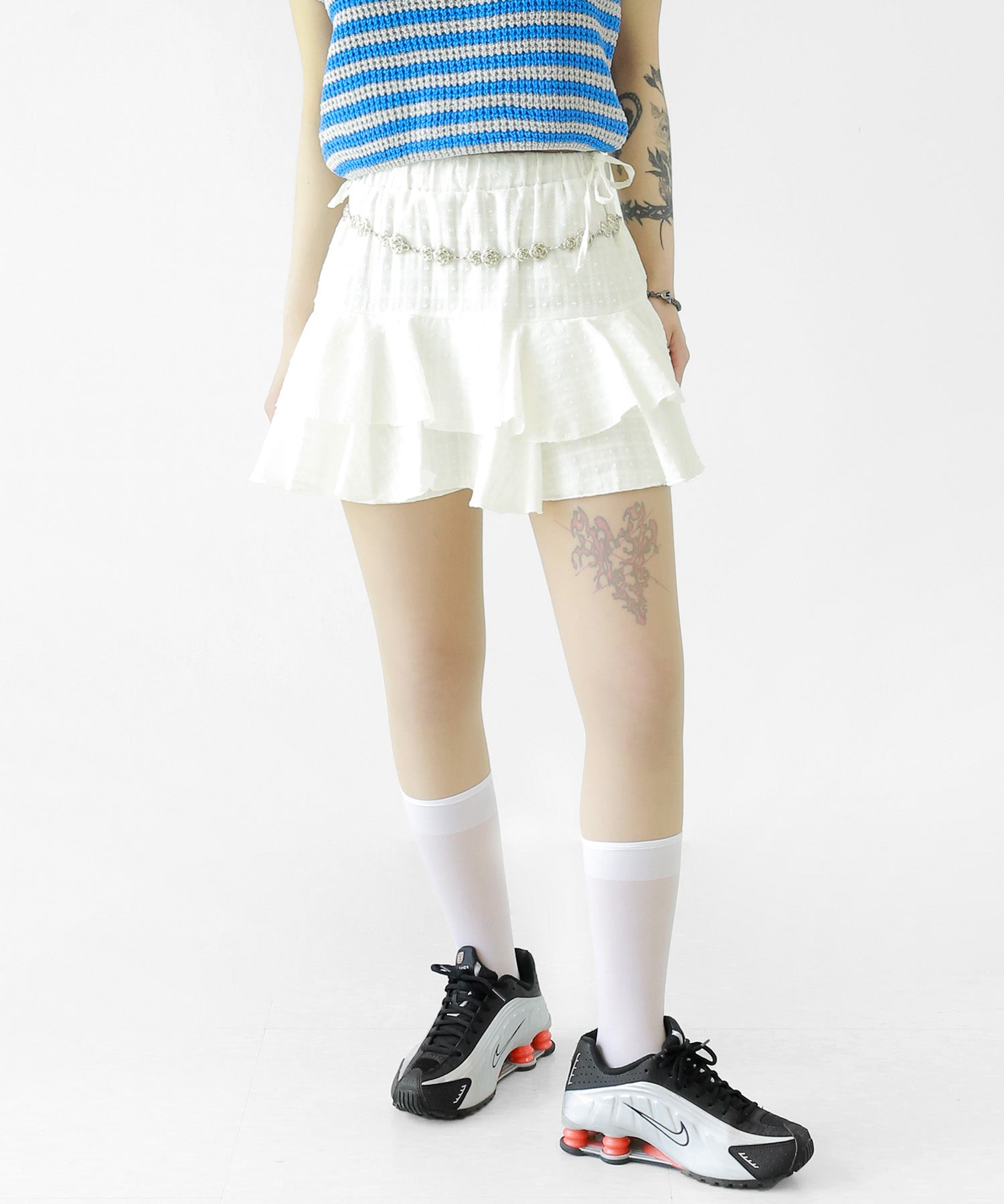 Dot Frill Skort – 2-Tier Ruffle with Built-in Shorts
