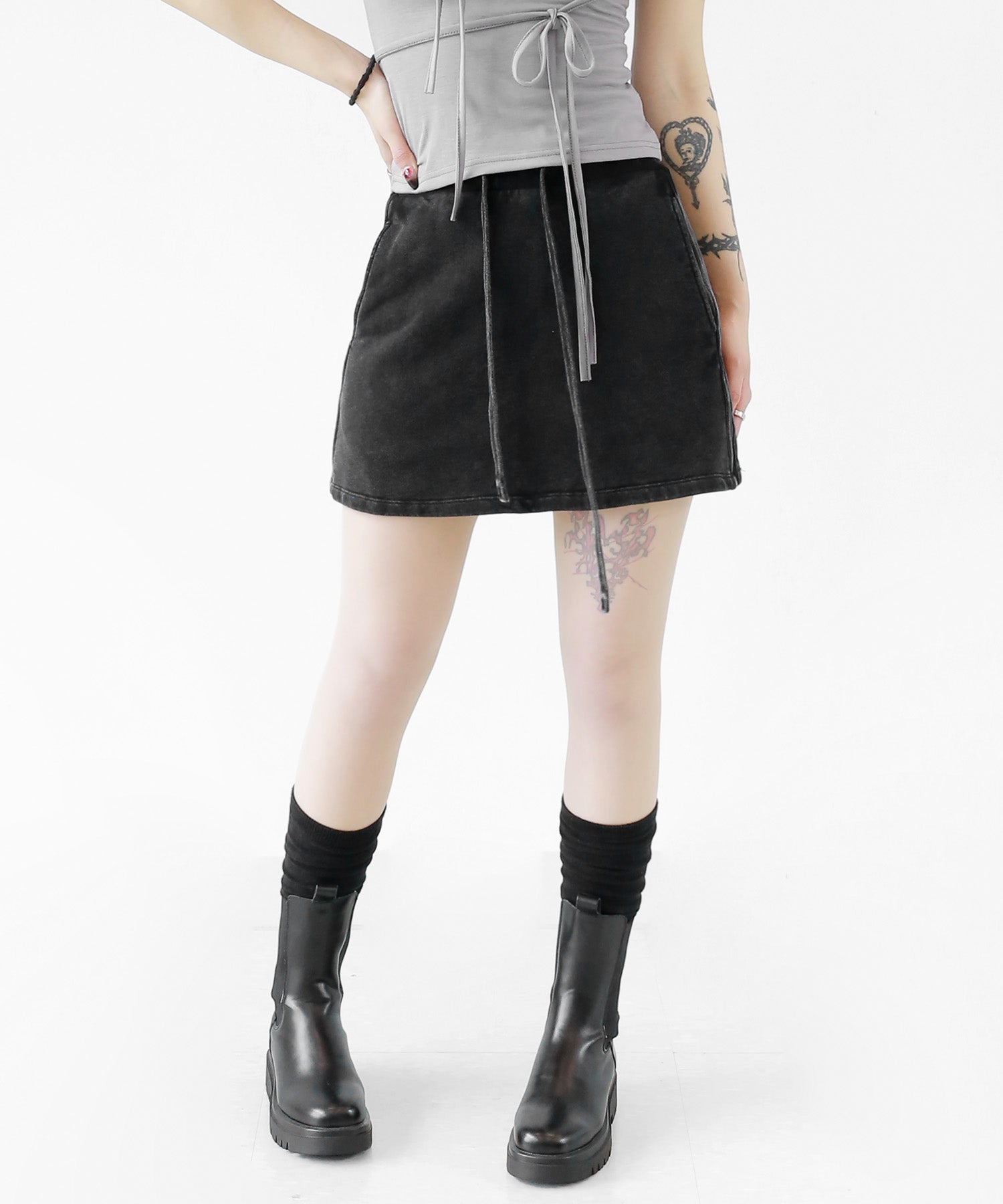 Pigment Trackline Sweat Skirt
