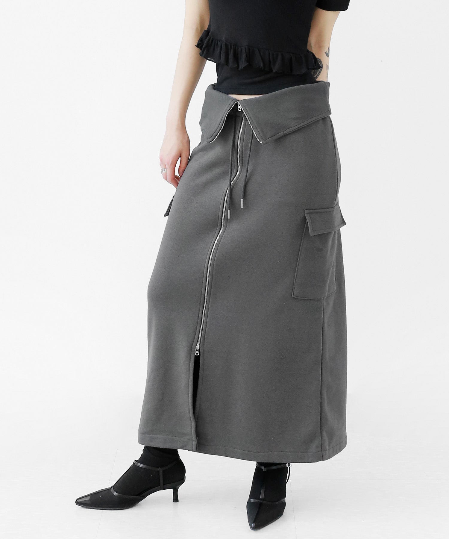 2-Way Zip Sweat Skirt