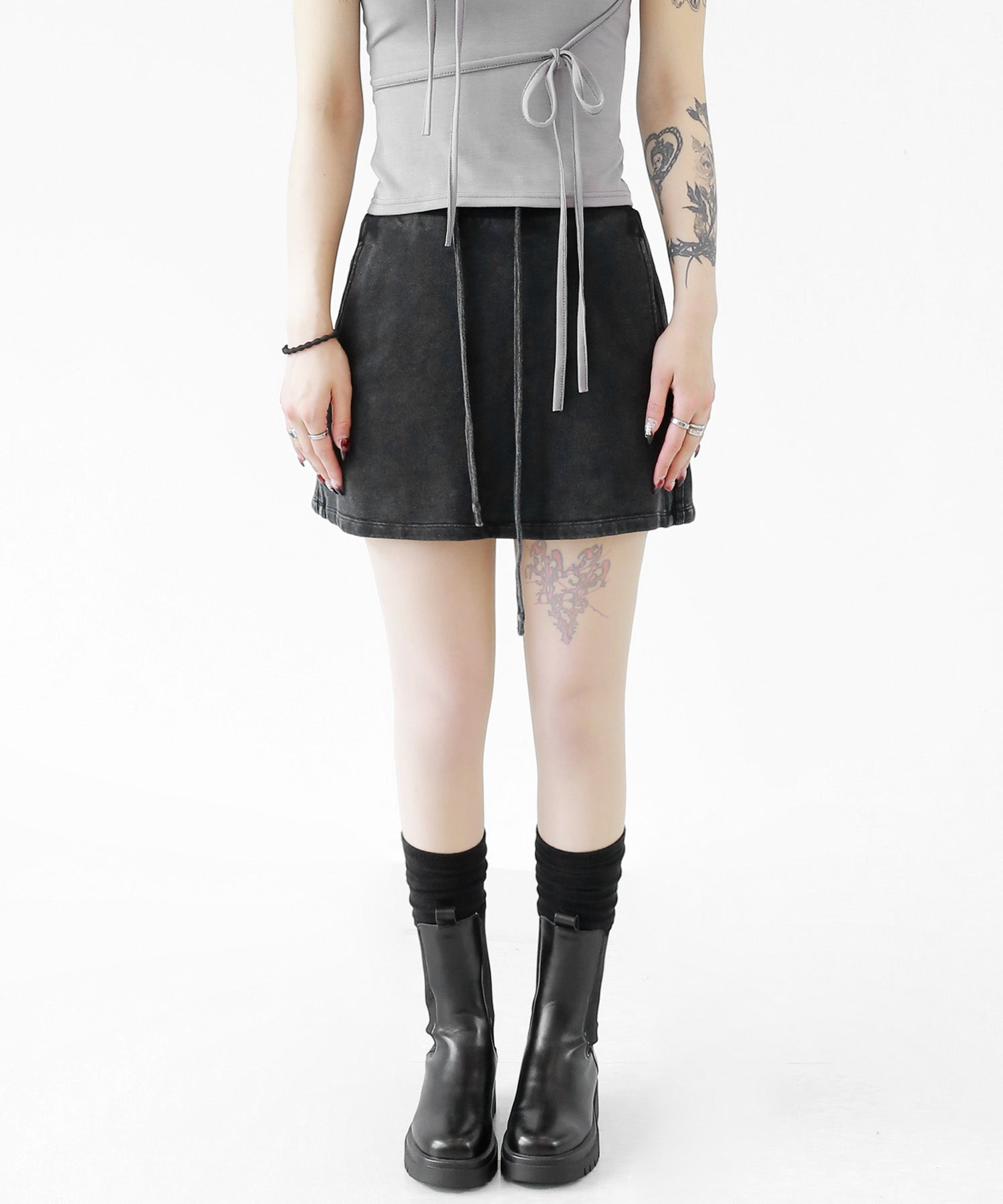 Pigment Trackline Sweat Skirt