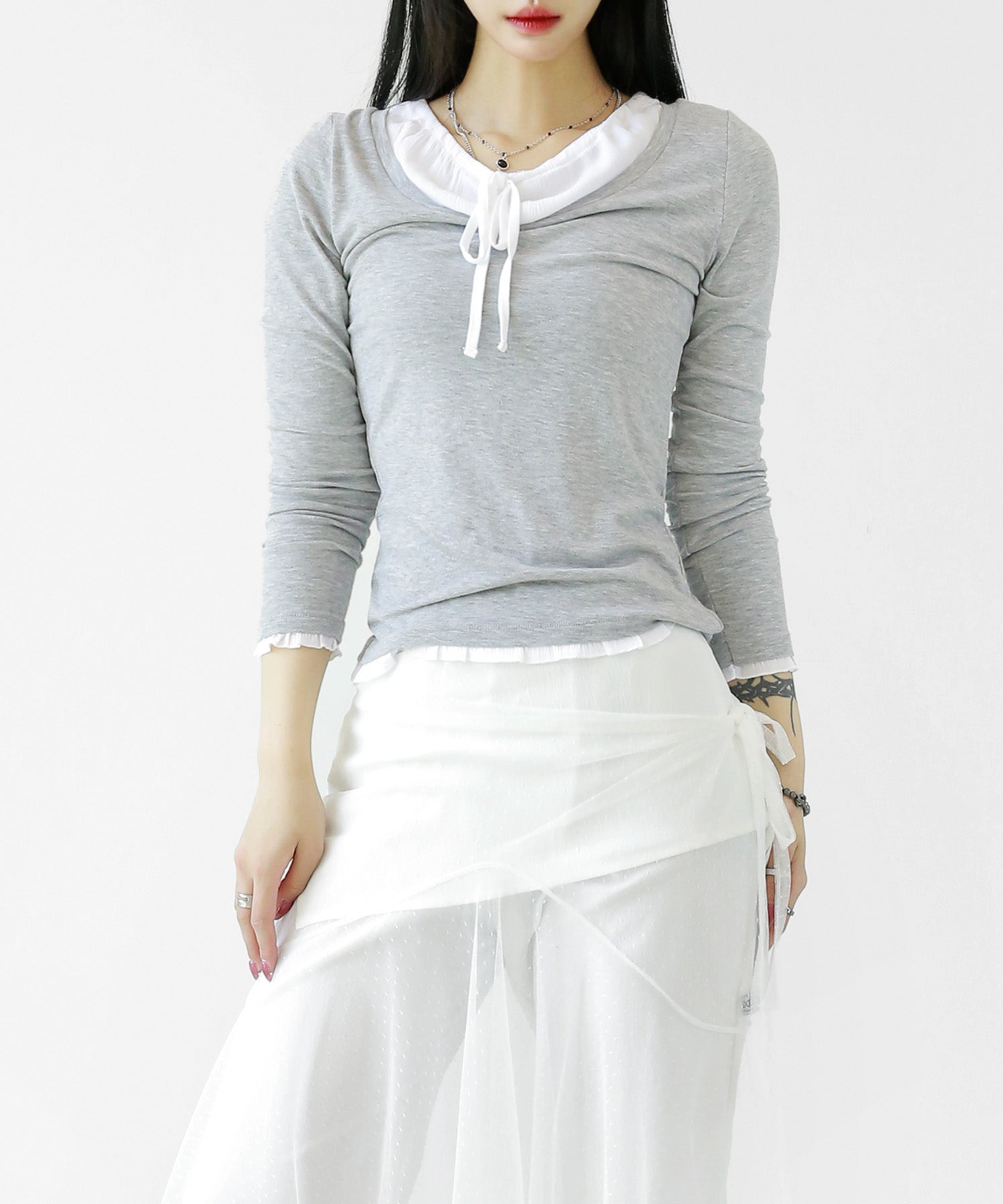Layered Frill Ribbon Top