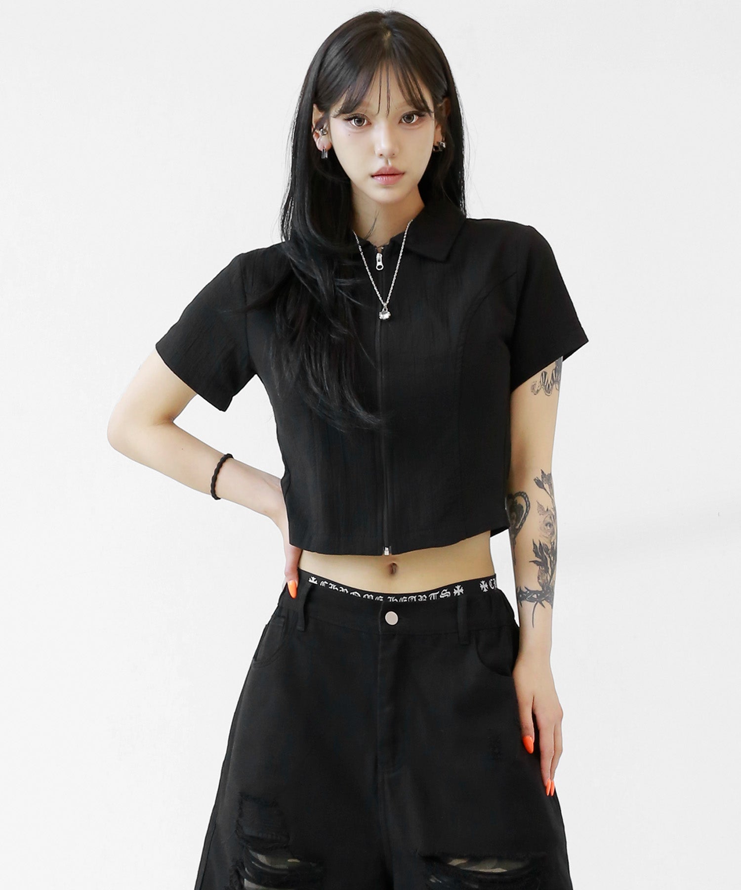 Mode Fit Zip Cropped Top