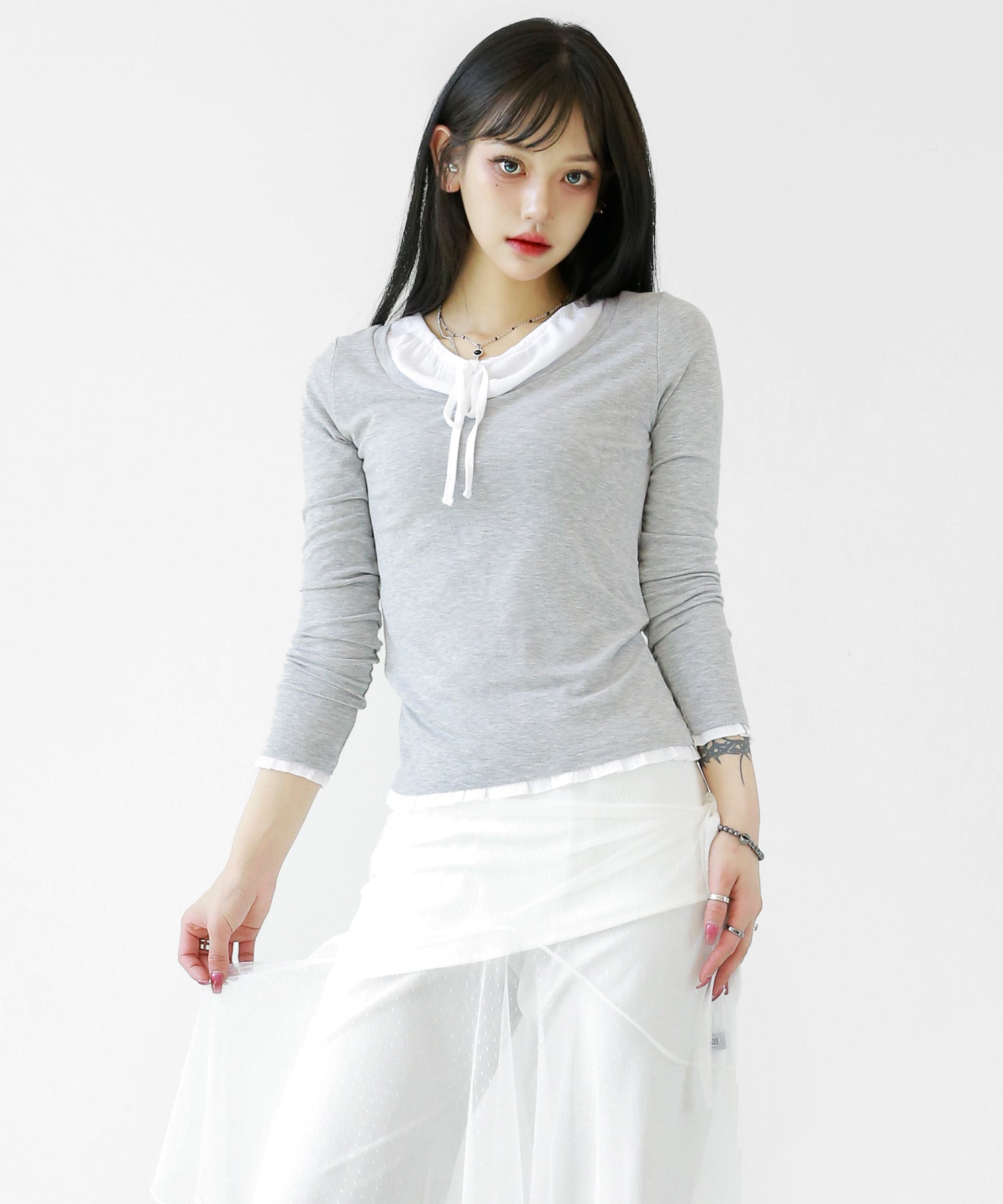 Layered Frill Ribbon Top