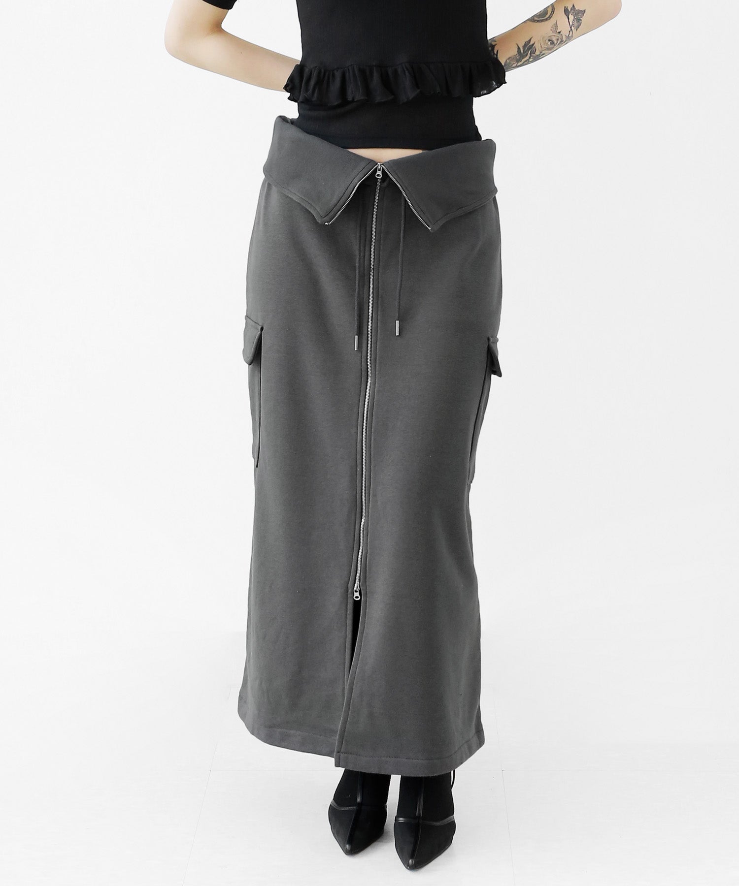 2-Way Zip Sweat Skirt