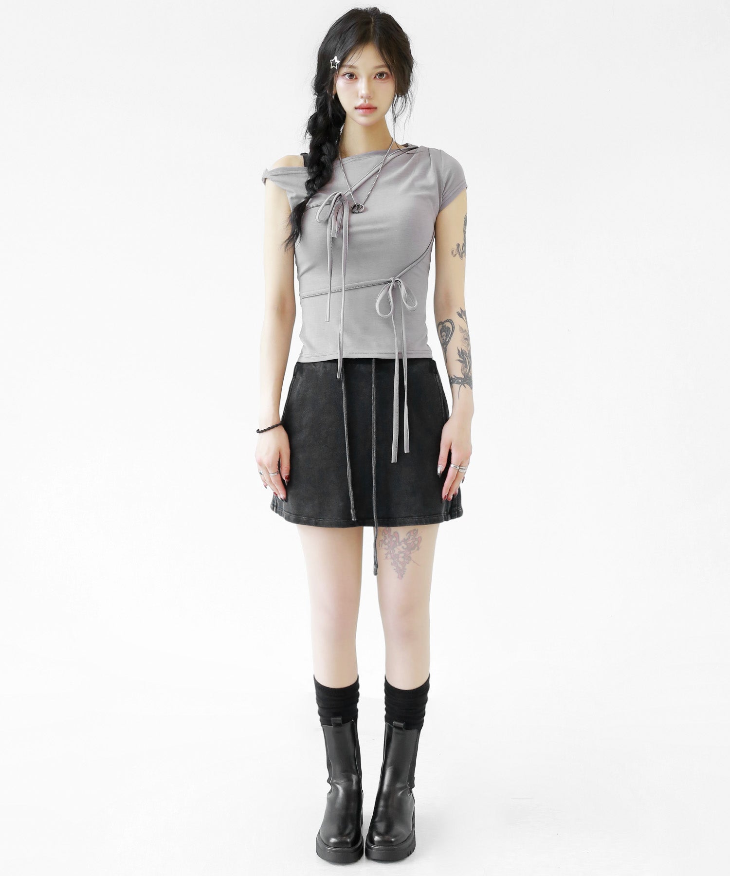 Pigment Trackline Sweat Skirt