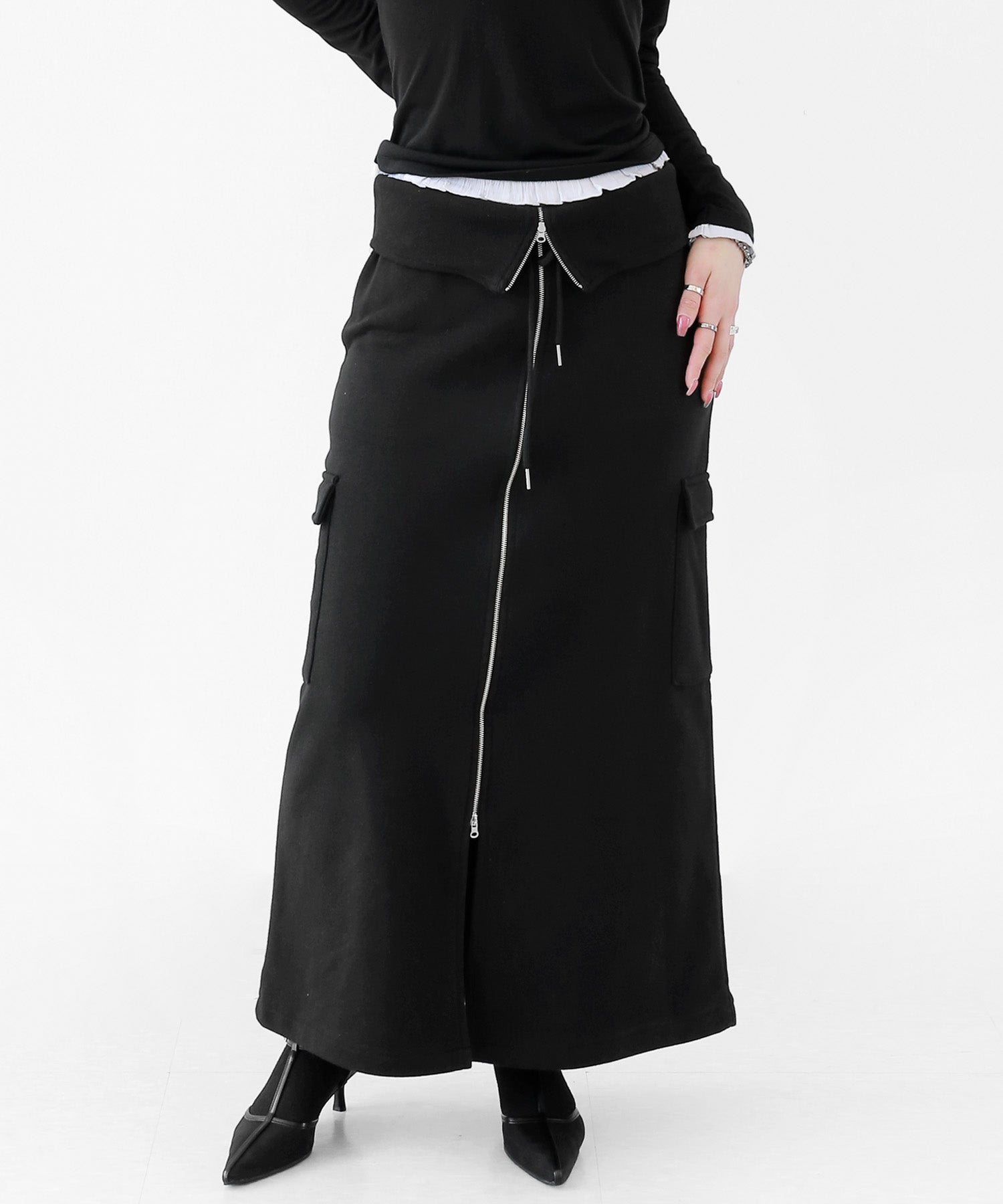 2-Way Zip Sweat Skirt