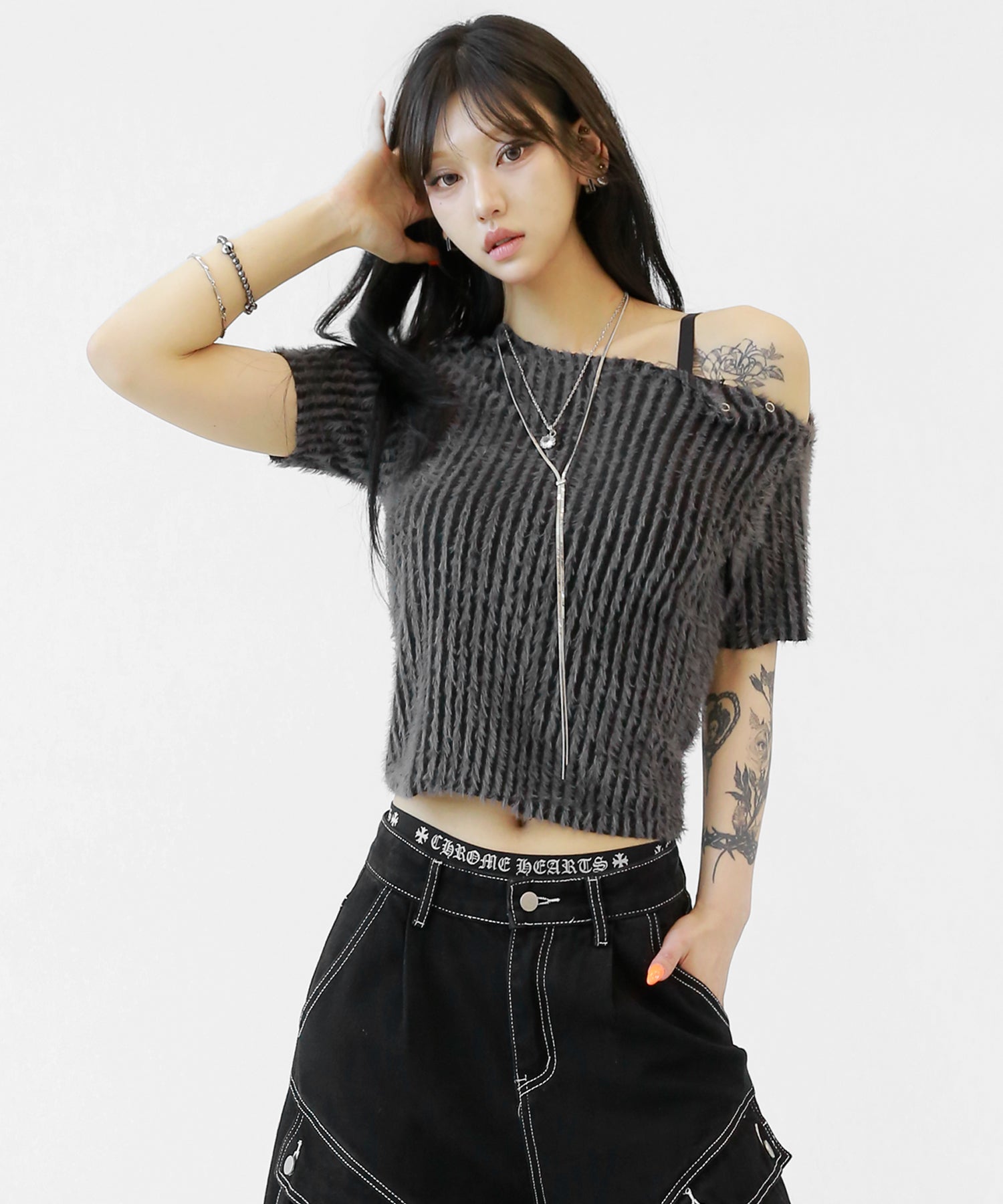 Airy Fuzzy Crop Top