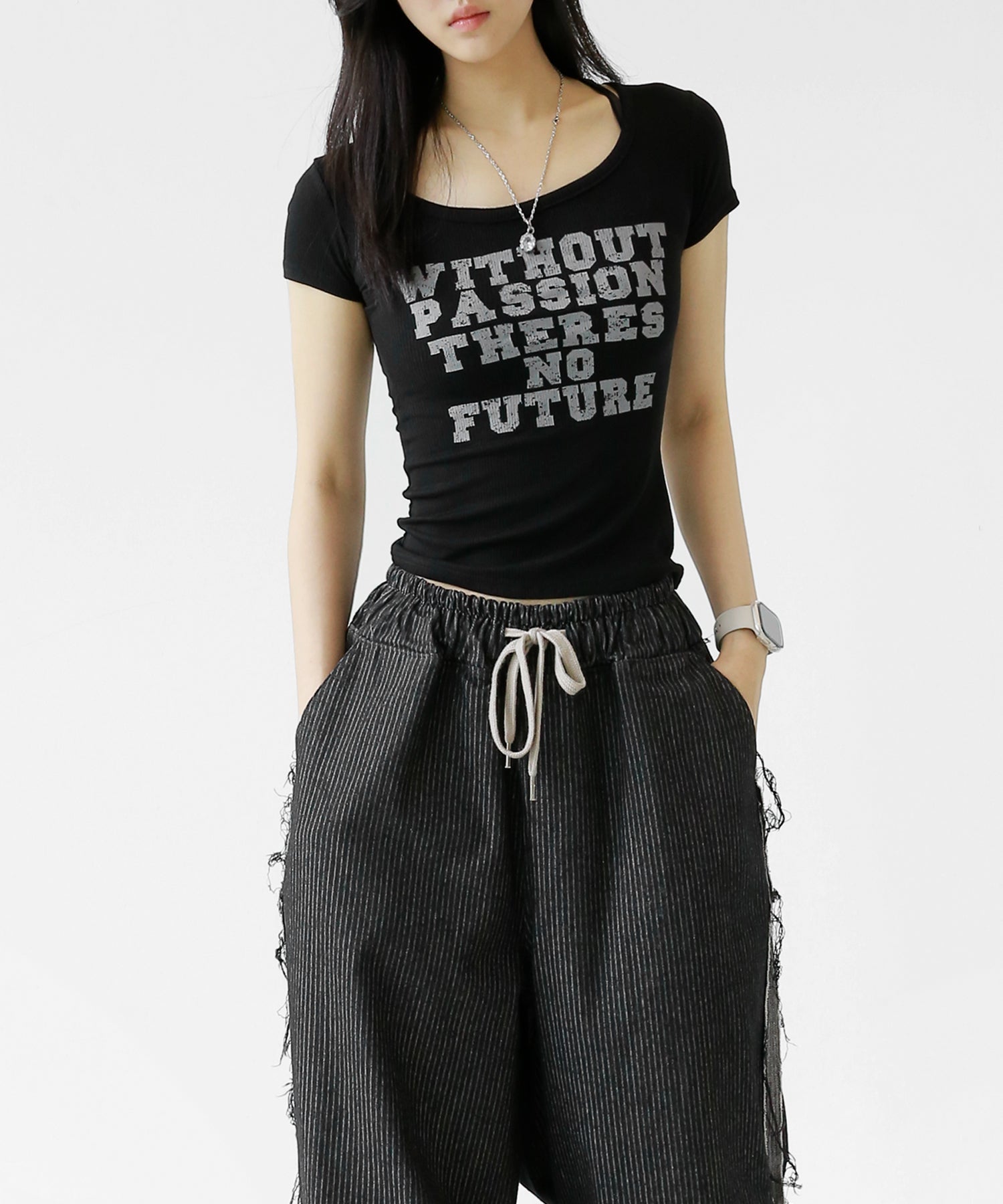 Lettering Logo Fitted Crop Tee