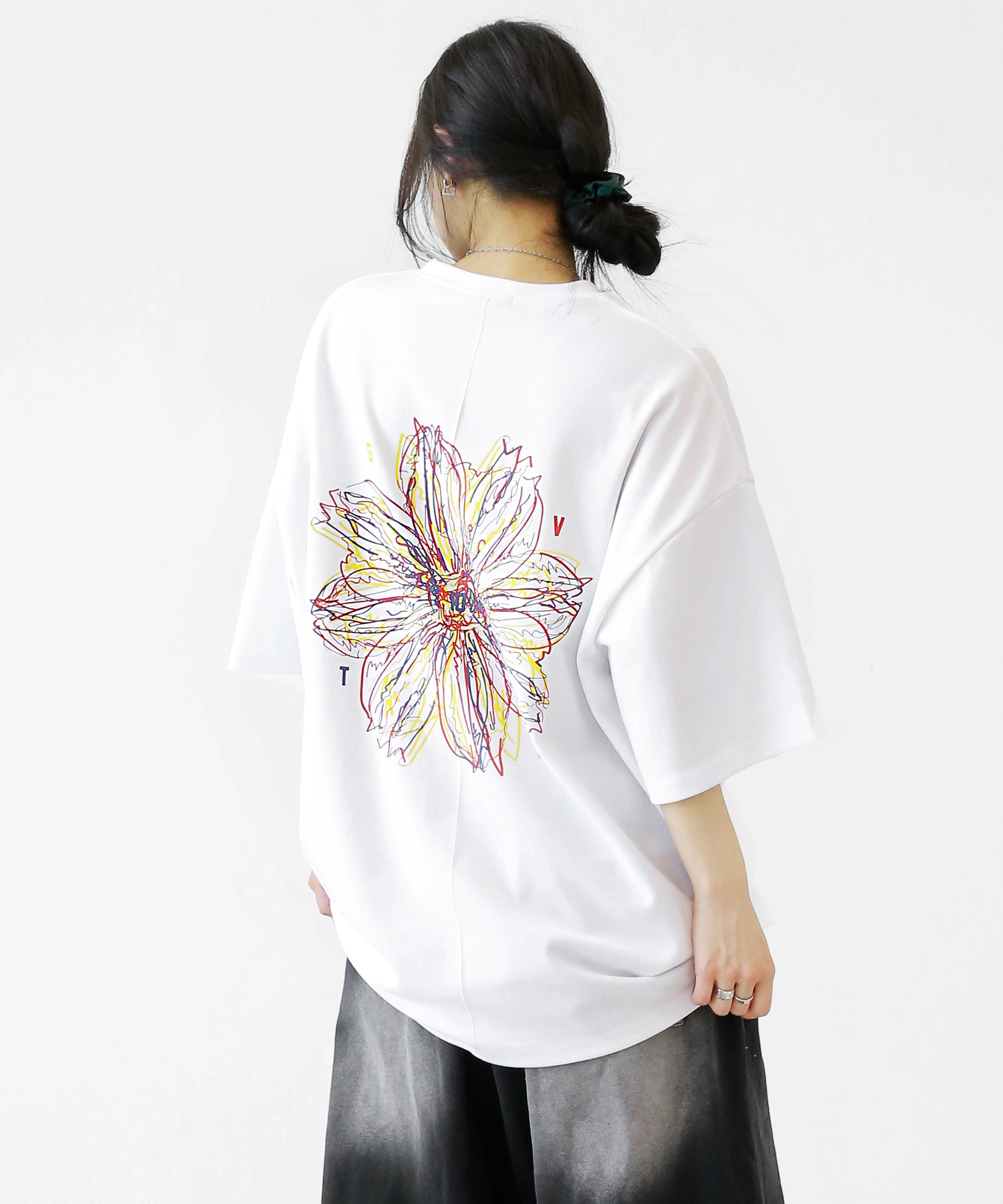 Floral Graffiti Oversized T-Shirt