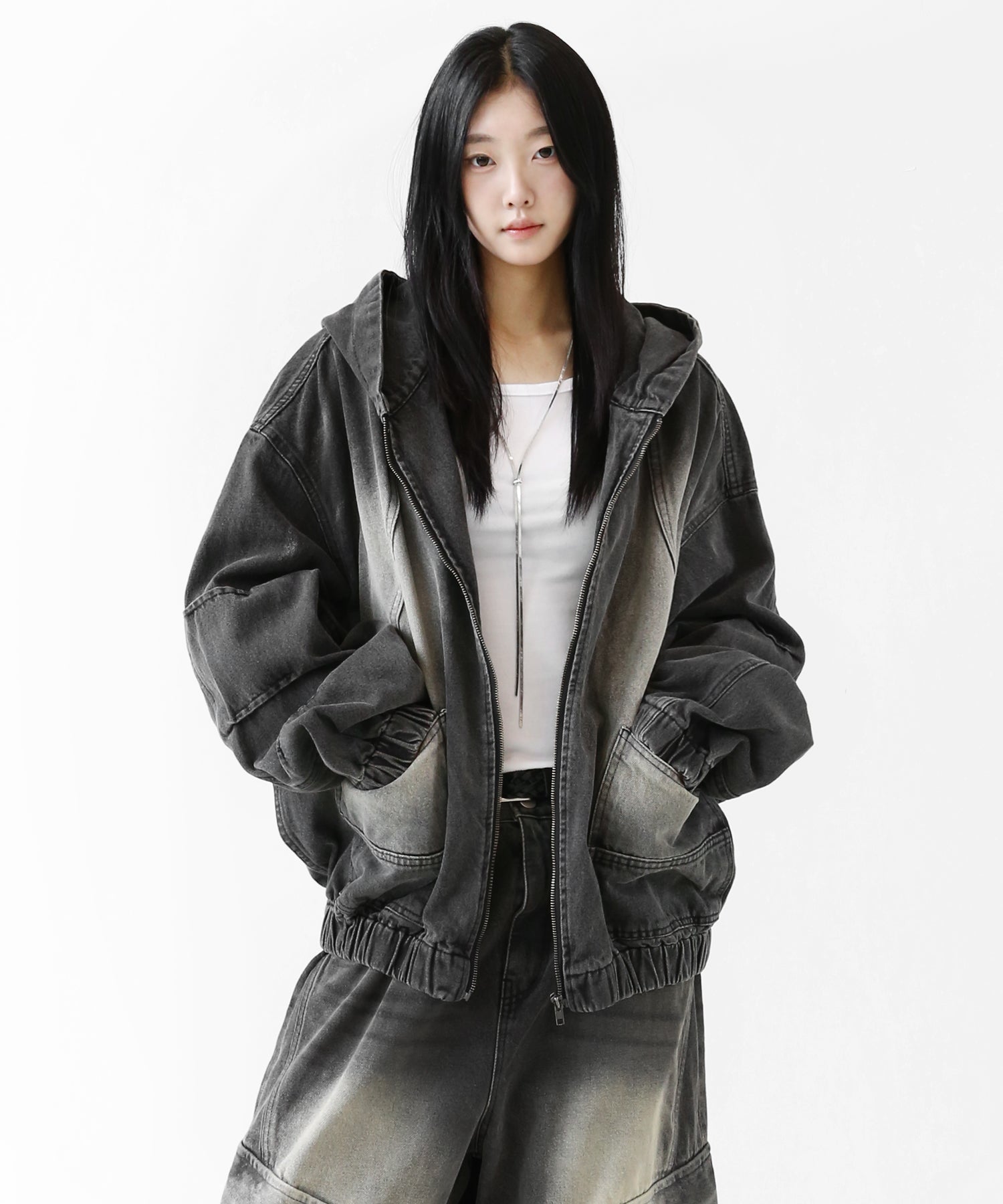 Bleached Gradient Denim Jacket