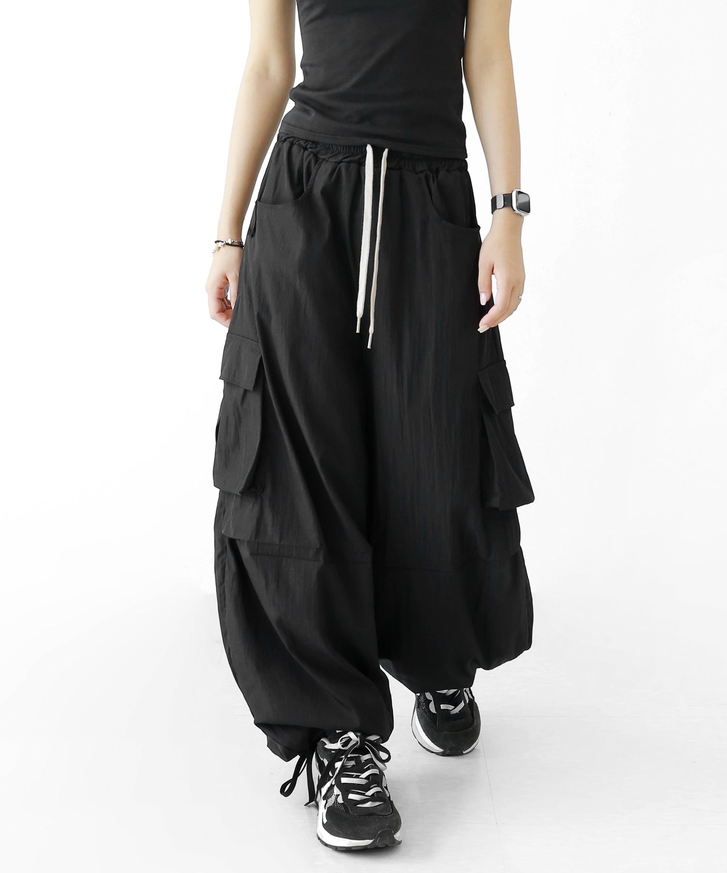 Draw-Strap Cargo Pants