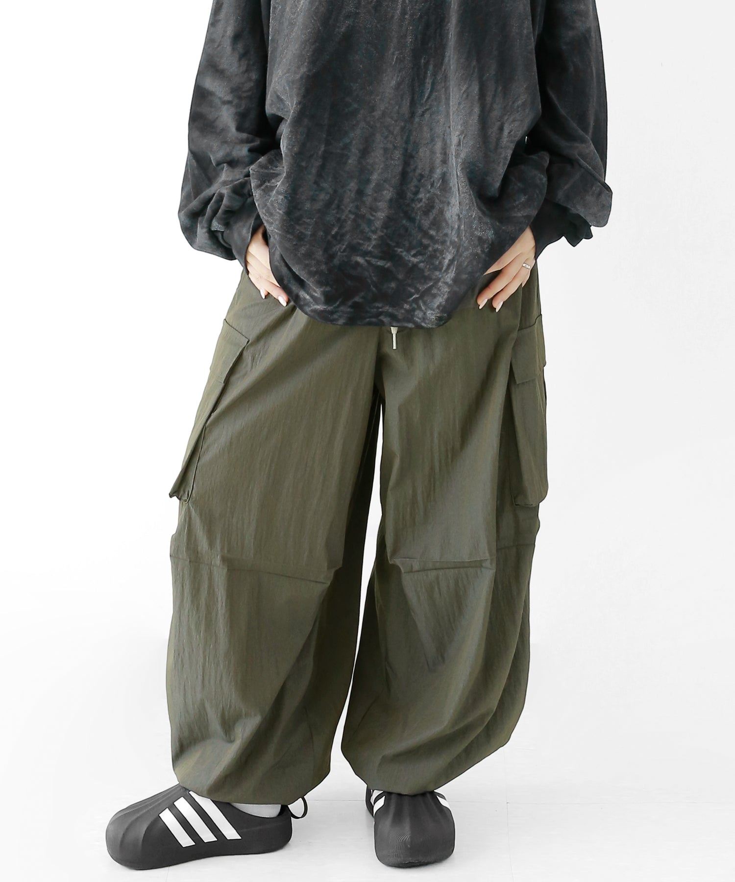 Draw-Strap Cargo Pants