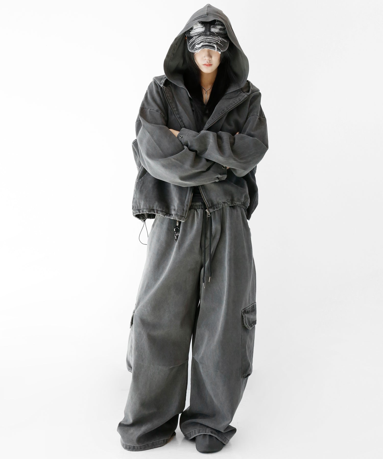 Washed Pigment Cargo Balloon Pants