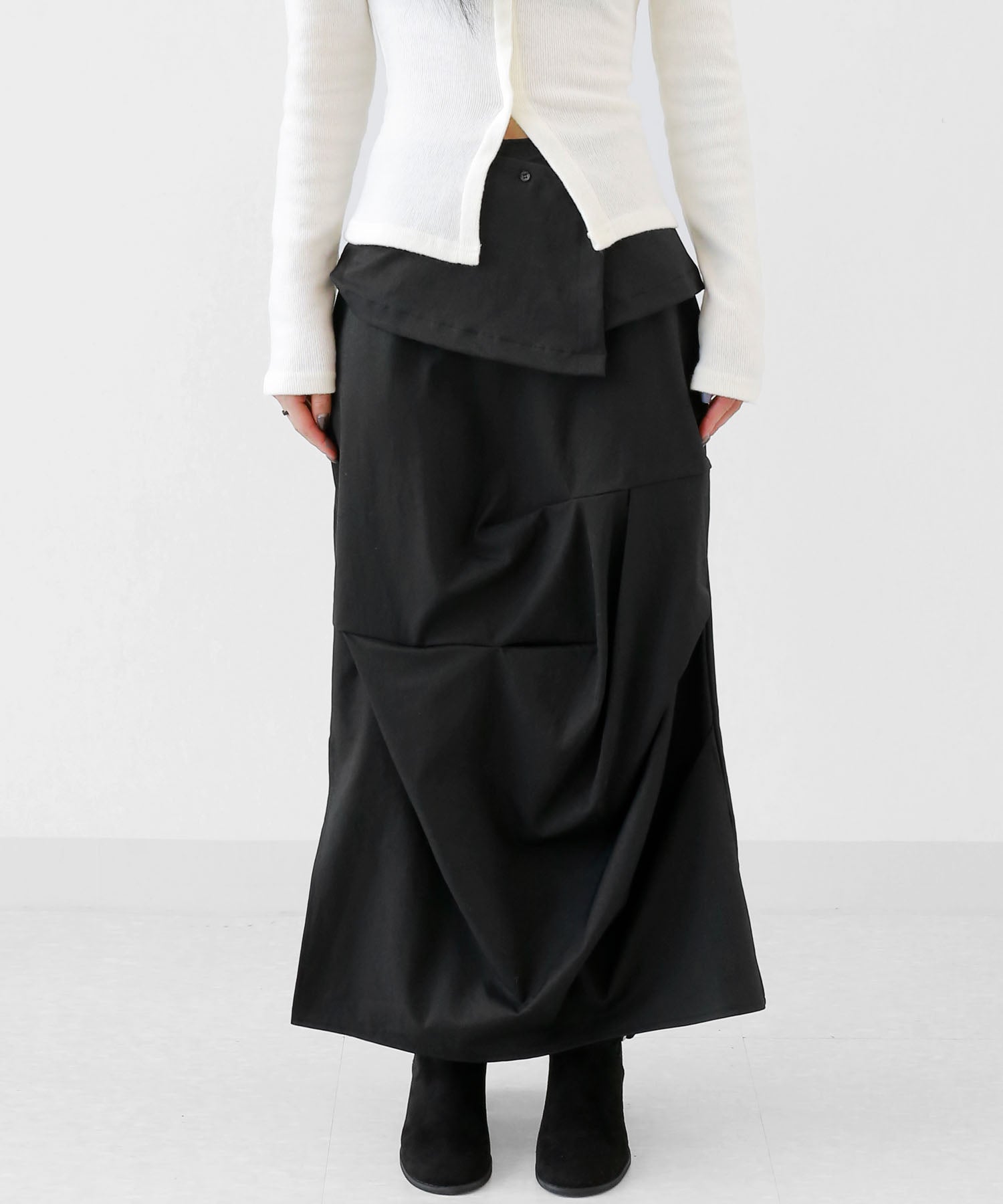 Asym Wrap Maxi Skirt