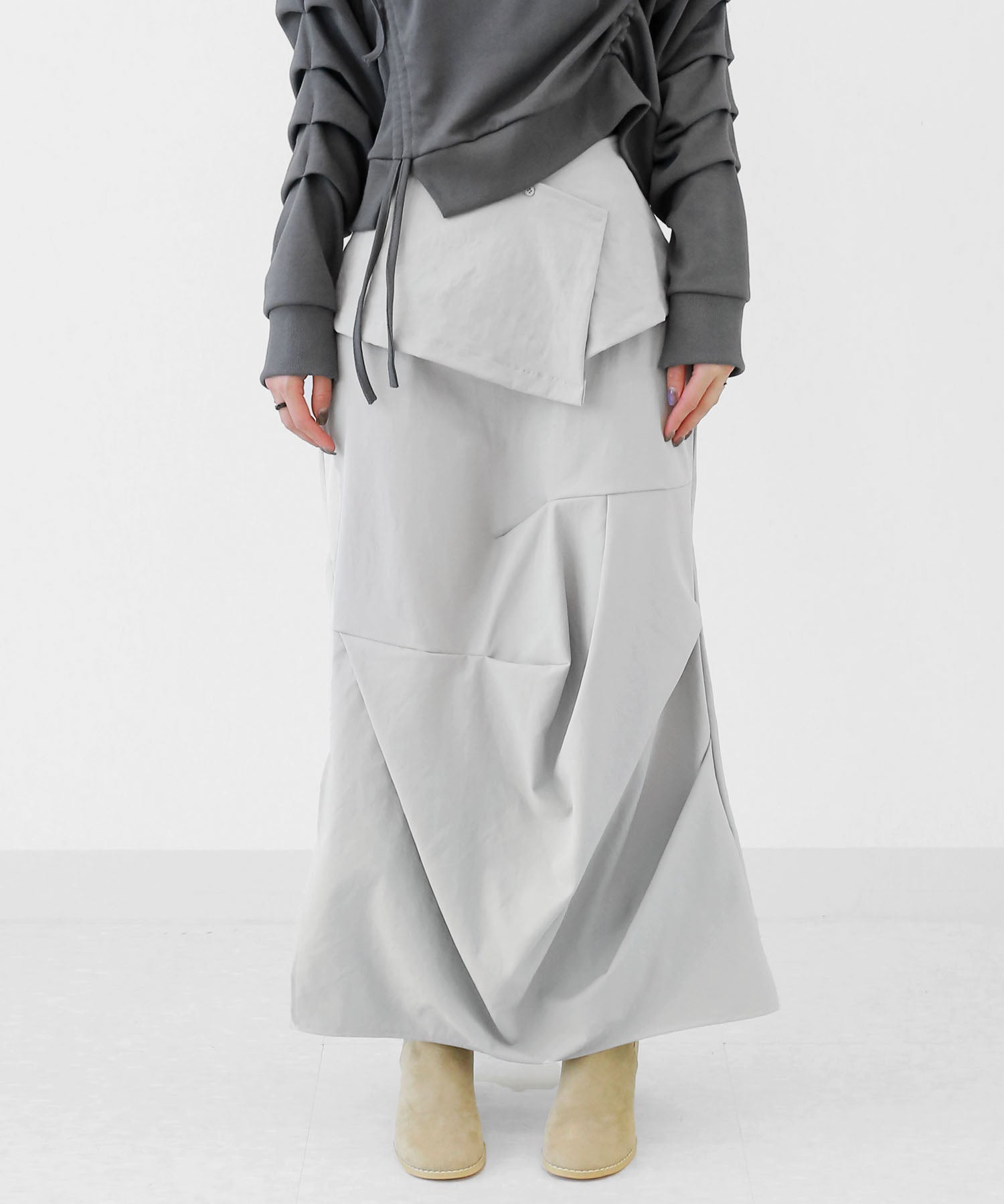 Asym Wrap Maxi Skirt