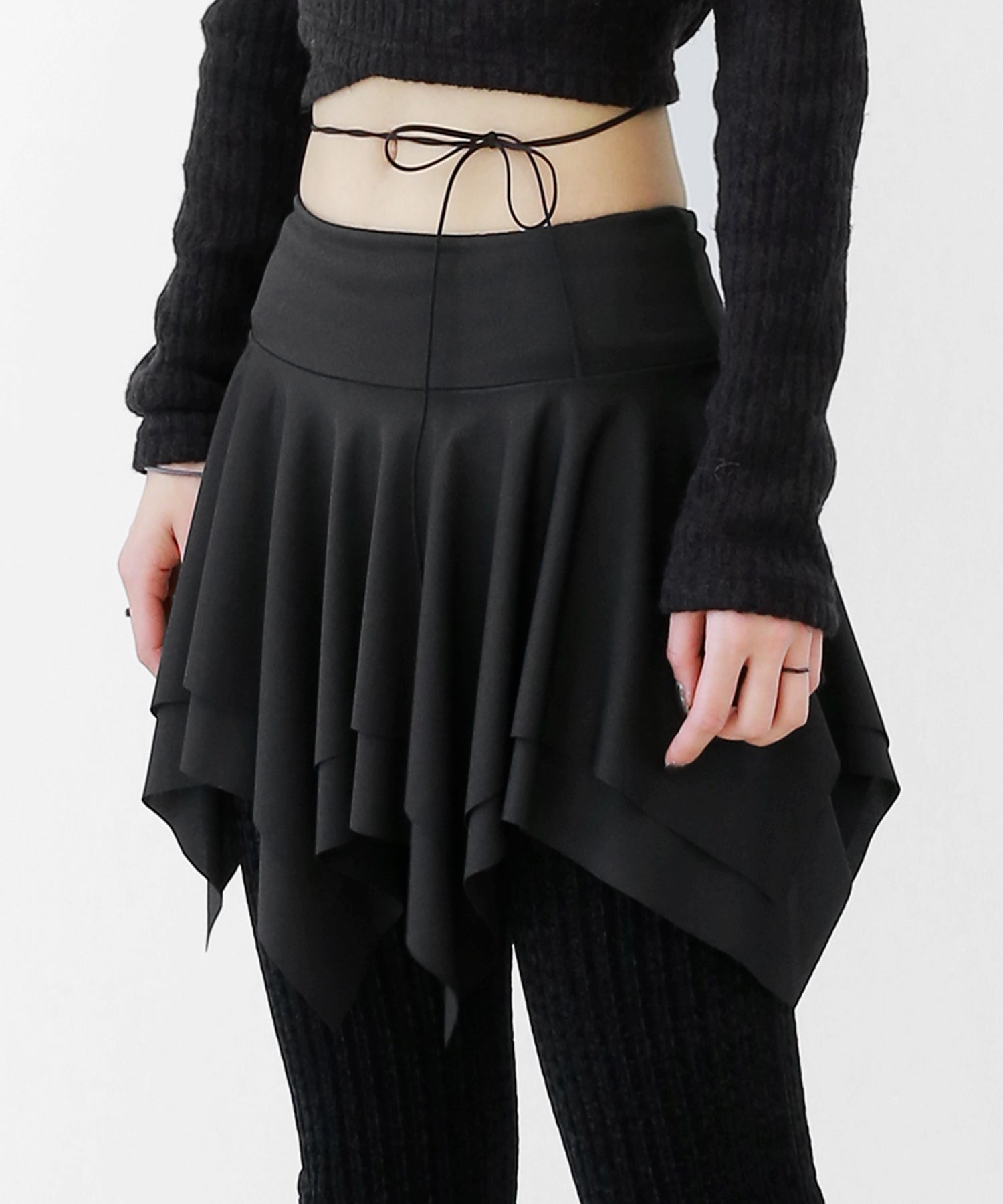 Asymmetric Layered Tiered Skirt