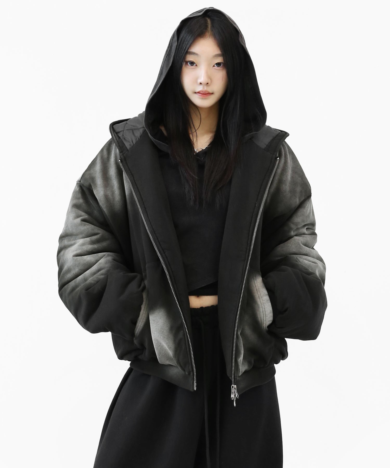 Smoke Gradient Puffer Blouson