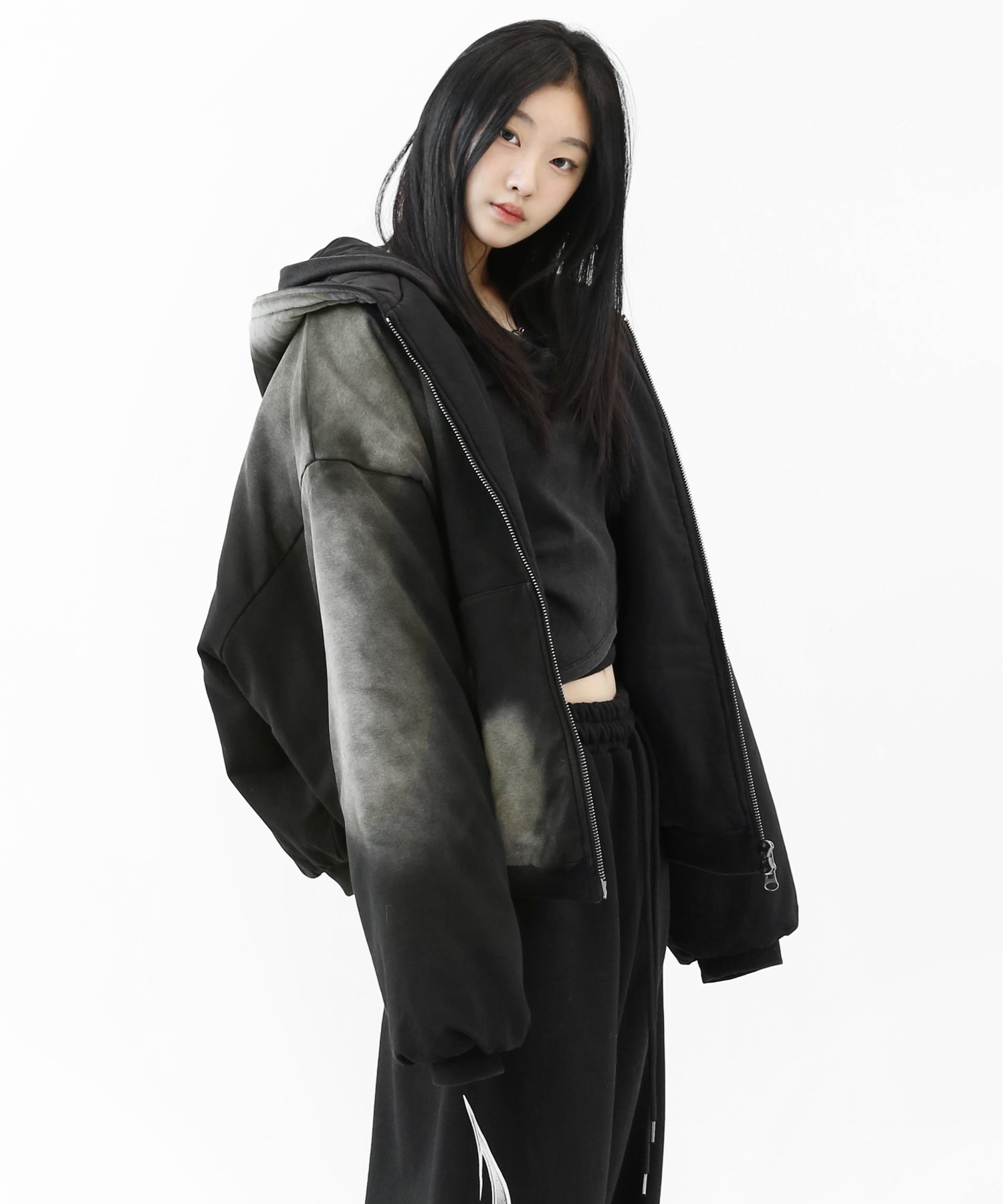 Smoke Gradient Puffer Blouson