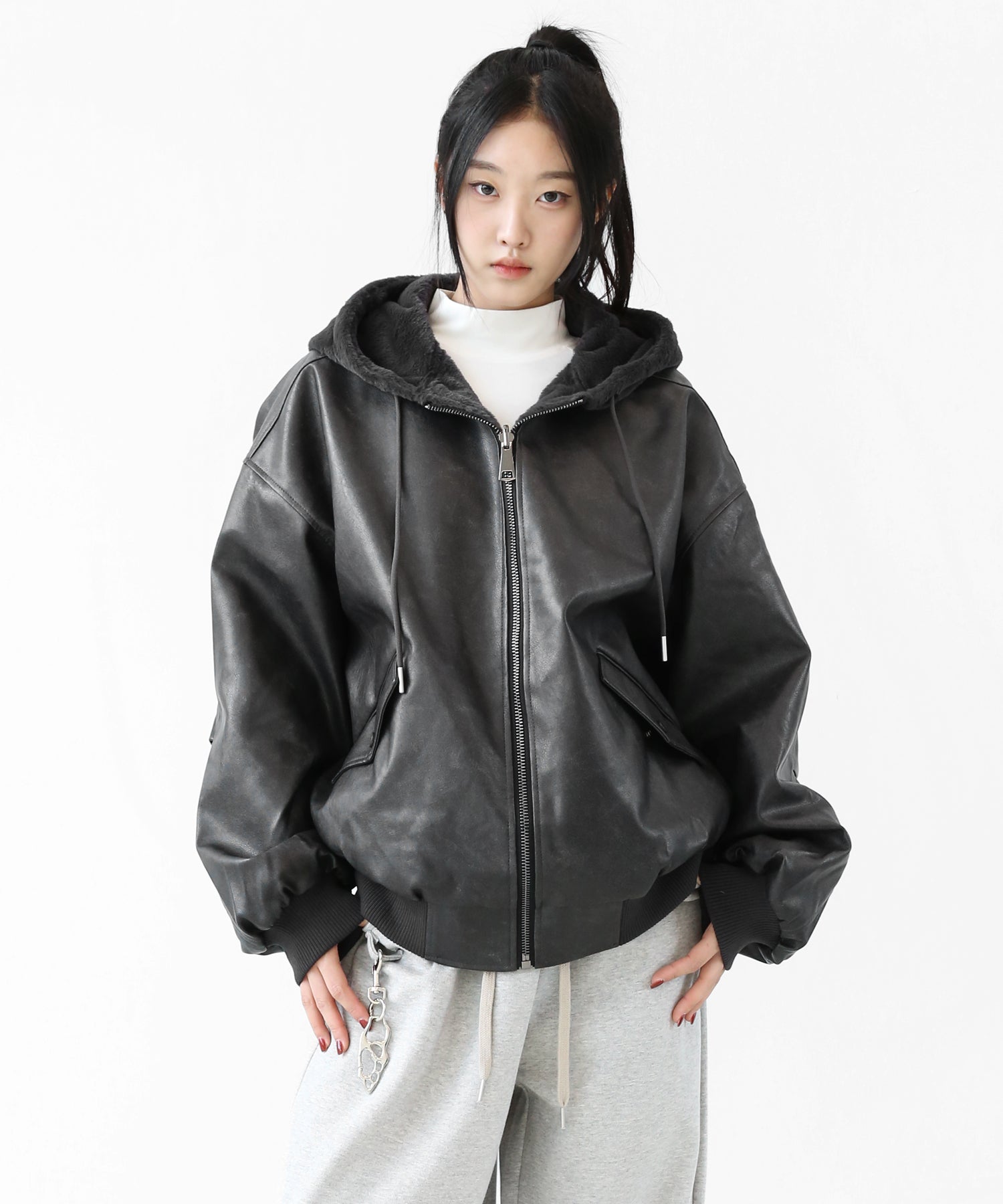 Reversible Eco-Leather & Faux-Fur Jacket