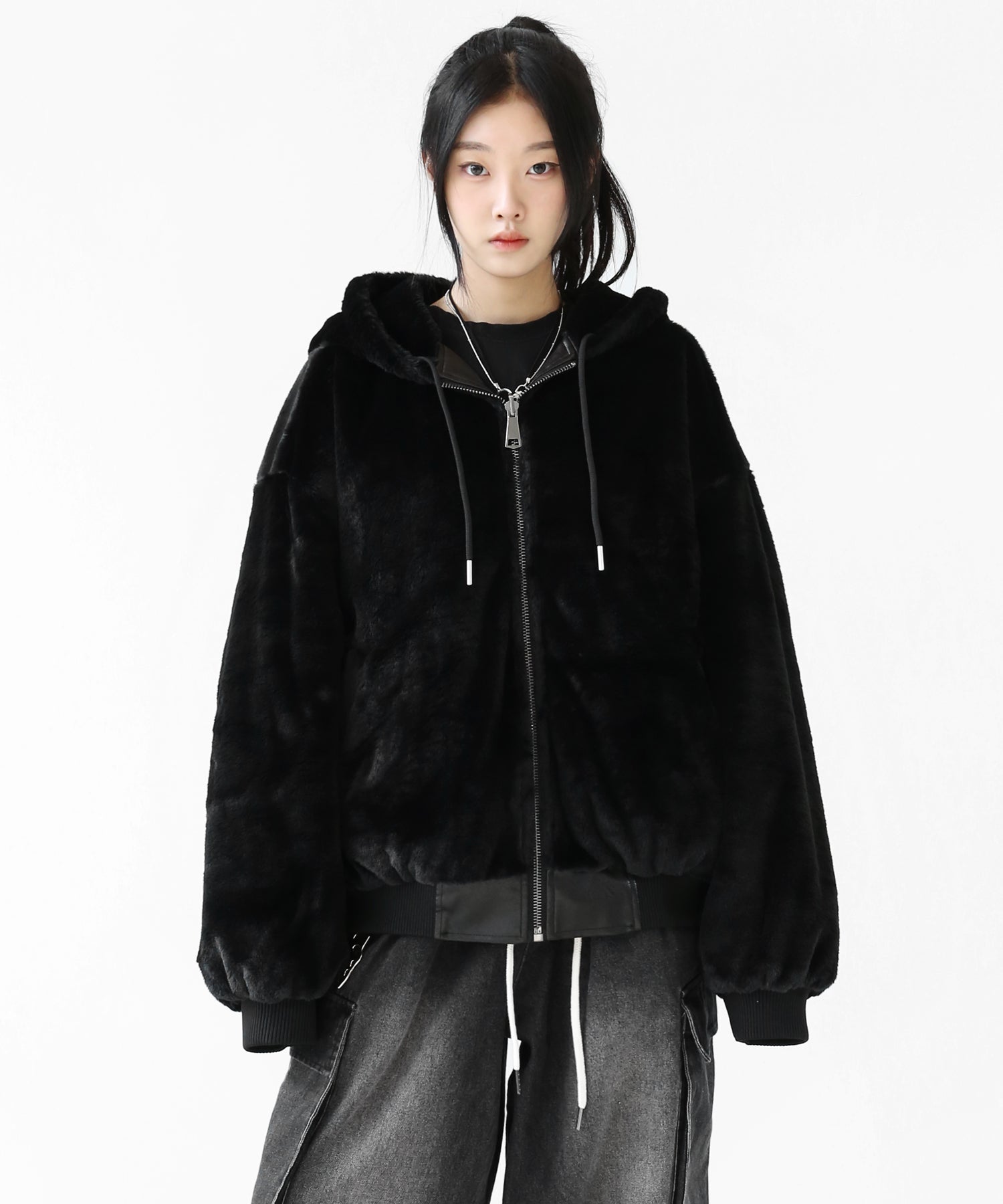 Reversible Eco-Leather & Faux-Fur Jacket